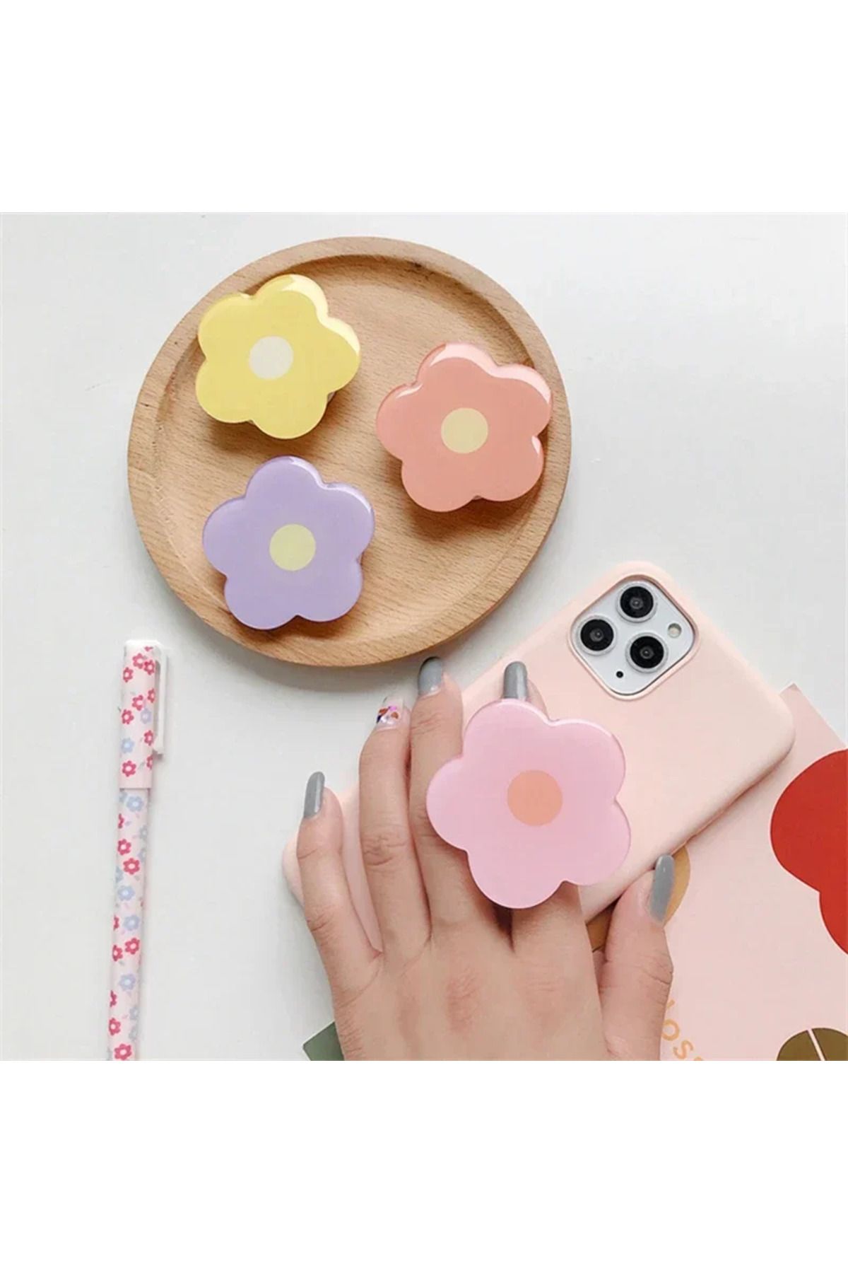 Choice-Cute Flower Folding Expandable Mobile Phone Grip Holder Socket Pocket Support for IPones 15 Finge... 4