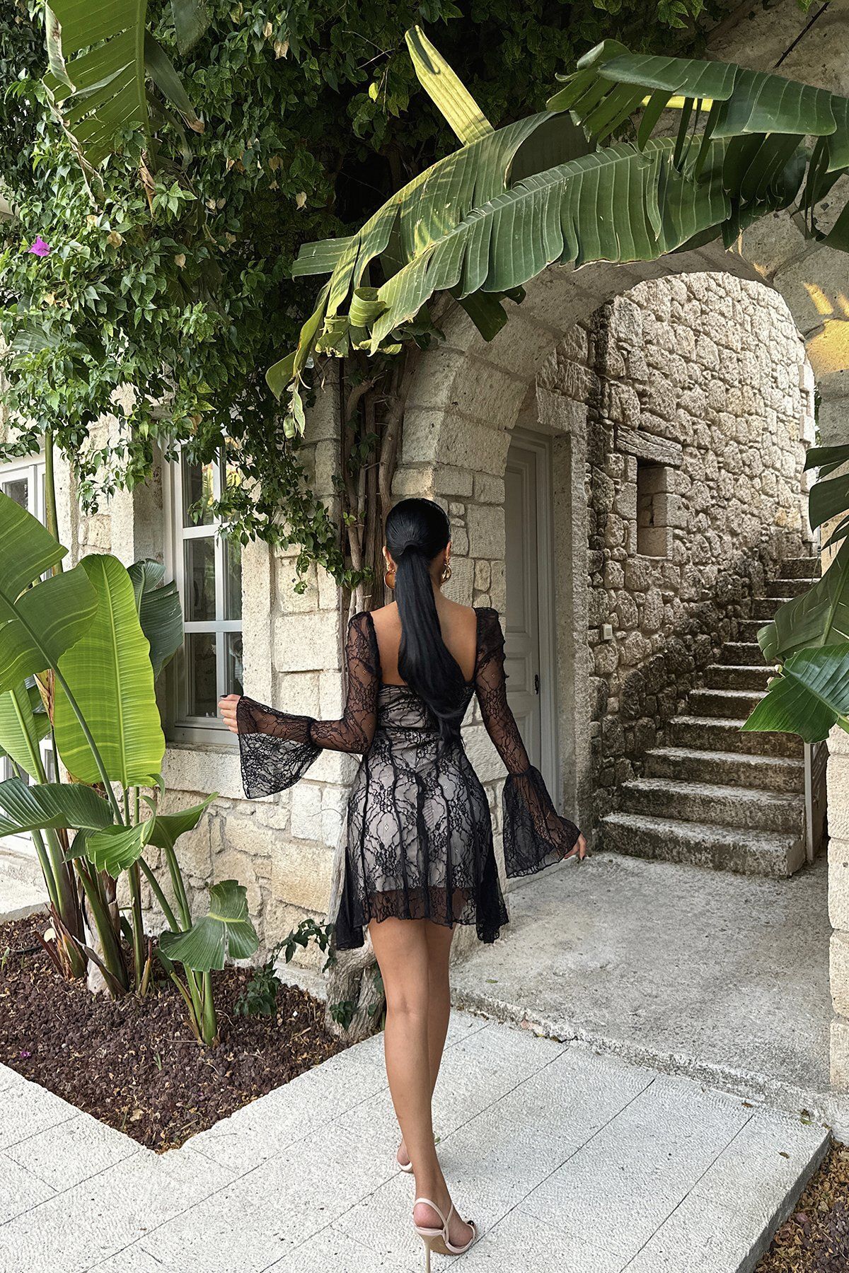 Eyyo-Rochie Neagra Tatia Mini Dantela ATE-1476 7