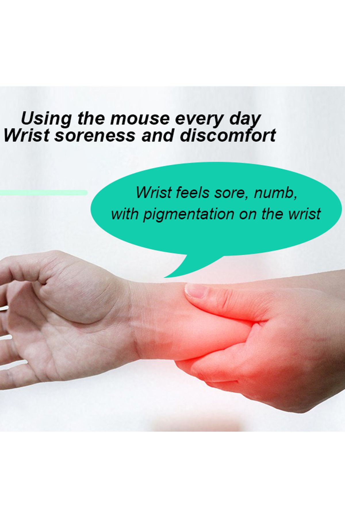 Barmuda-2pcs Transparent Crystal Silicone Bone-Shaped Keyboard Mouse Wrist Rest Set - Comfortable Support... 3