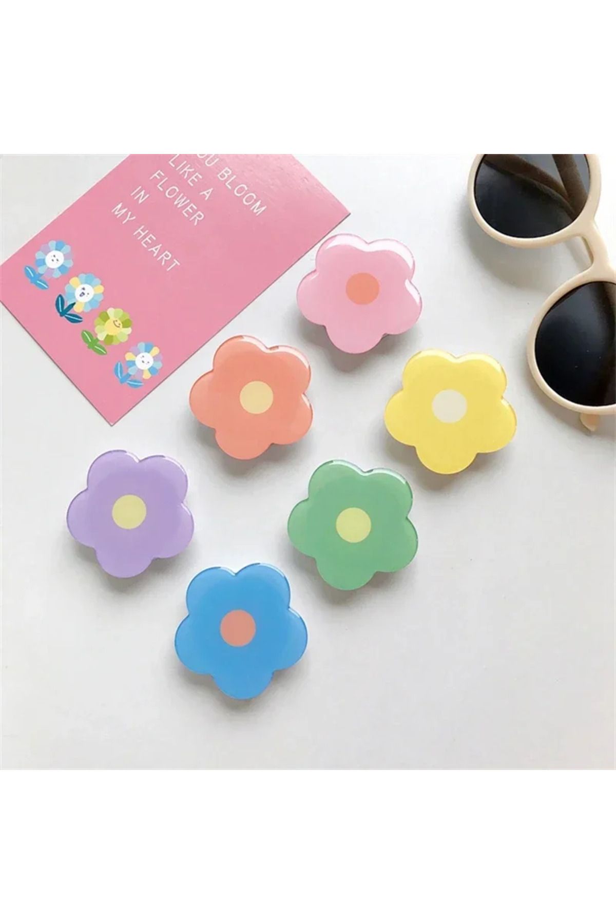 Choice-Cute Flower Folding Expandable Mobile Phone Grip Holder Socket Pocket Support for IPones 15 Finge... 7