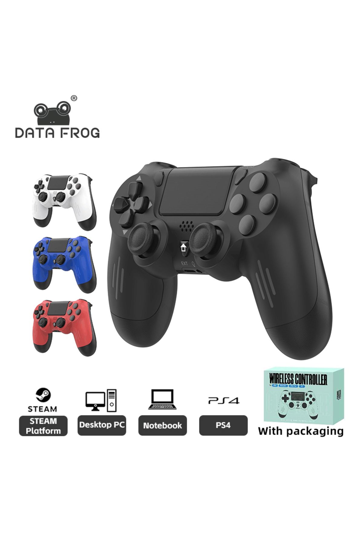Choice-DATA FROG Bluetooth-Compatible Wireless Controller For PS4 Slim Pro PC Vibration 6-Axis Motion Se... 2