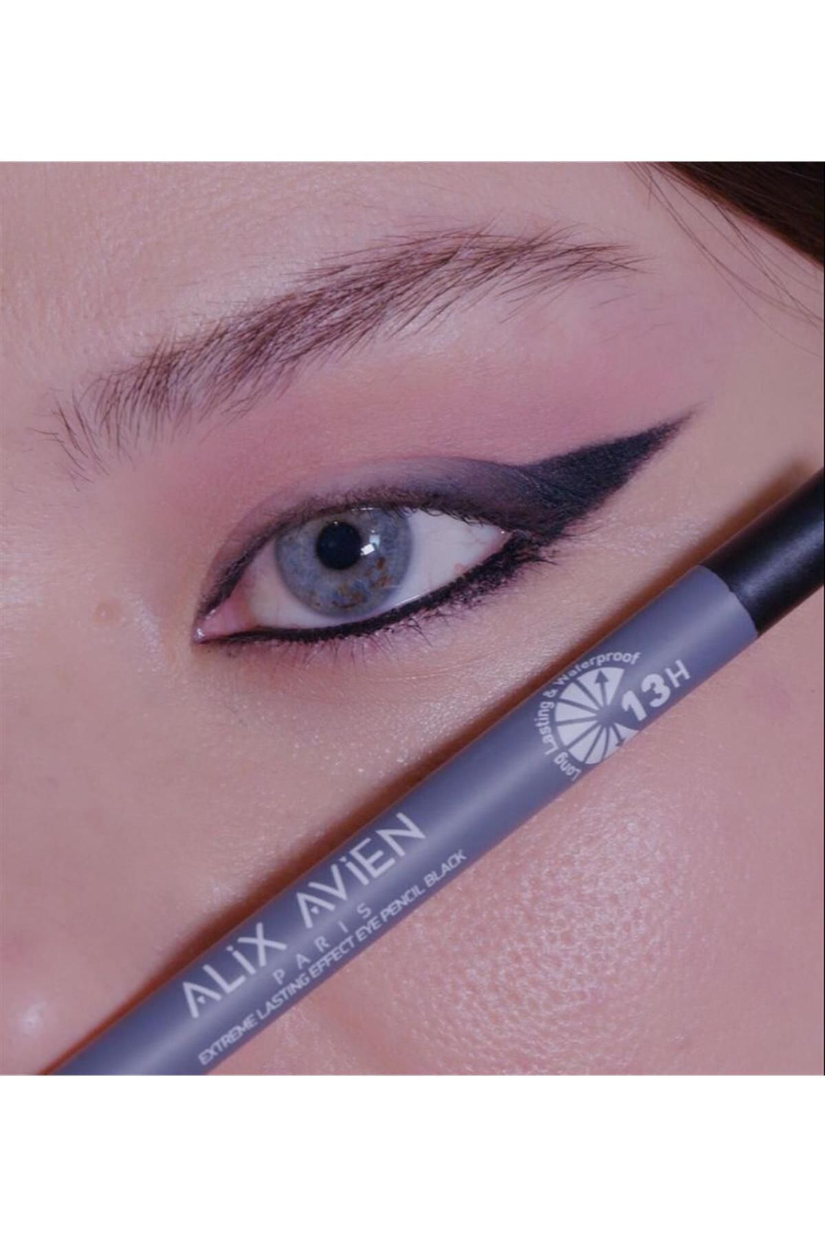 Alix Avien Suya Dayanıklı Siyah Göz Kalemi - 13 Saat Kalıcı Etki - Extreme Lasting Effect Eye Pencil Black-6