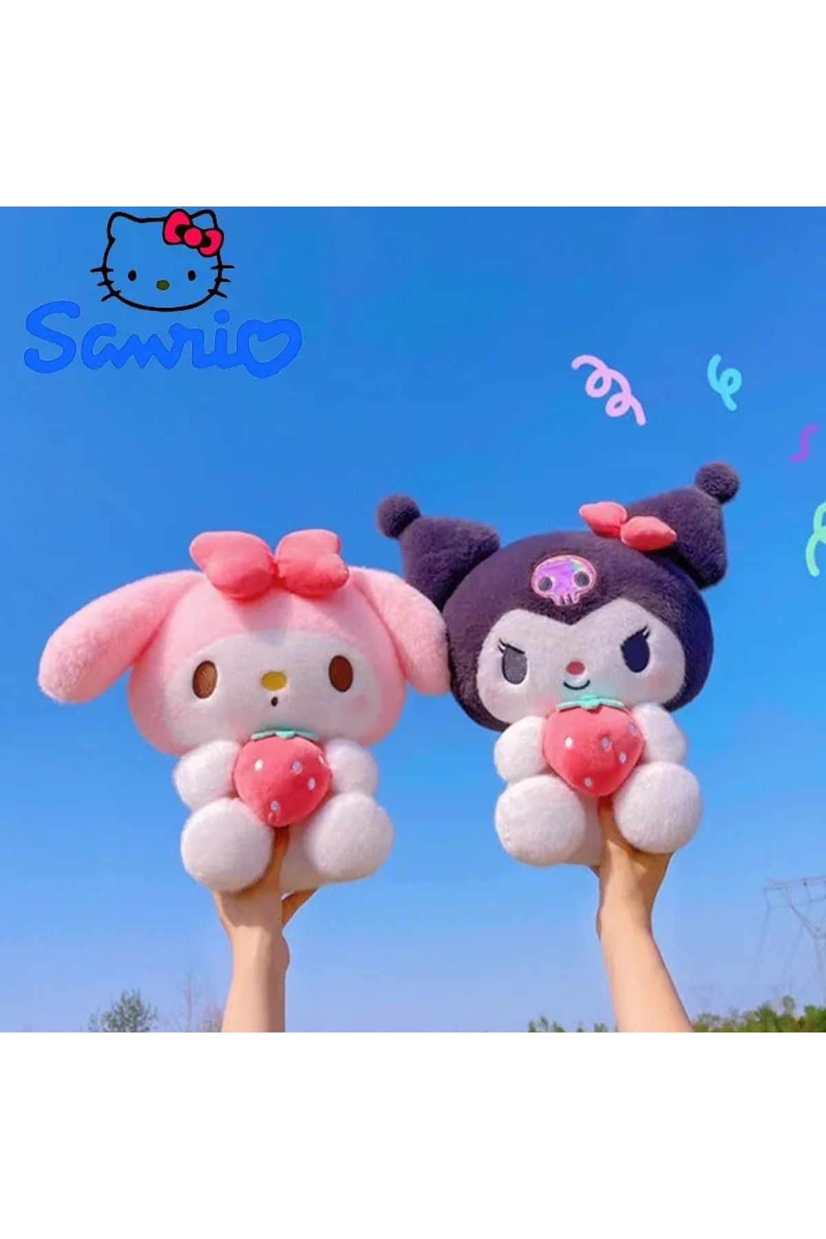 Choice-26Cm Plushies Sanrio Kuromi My Melody Plush Dolls Toys Cute Strawberry Stuffed Animals Plush Toy ... 4