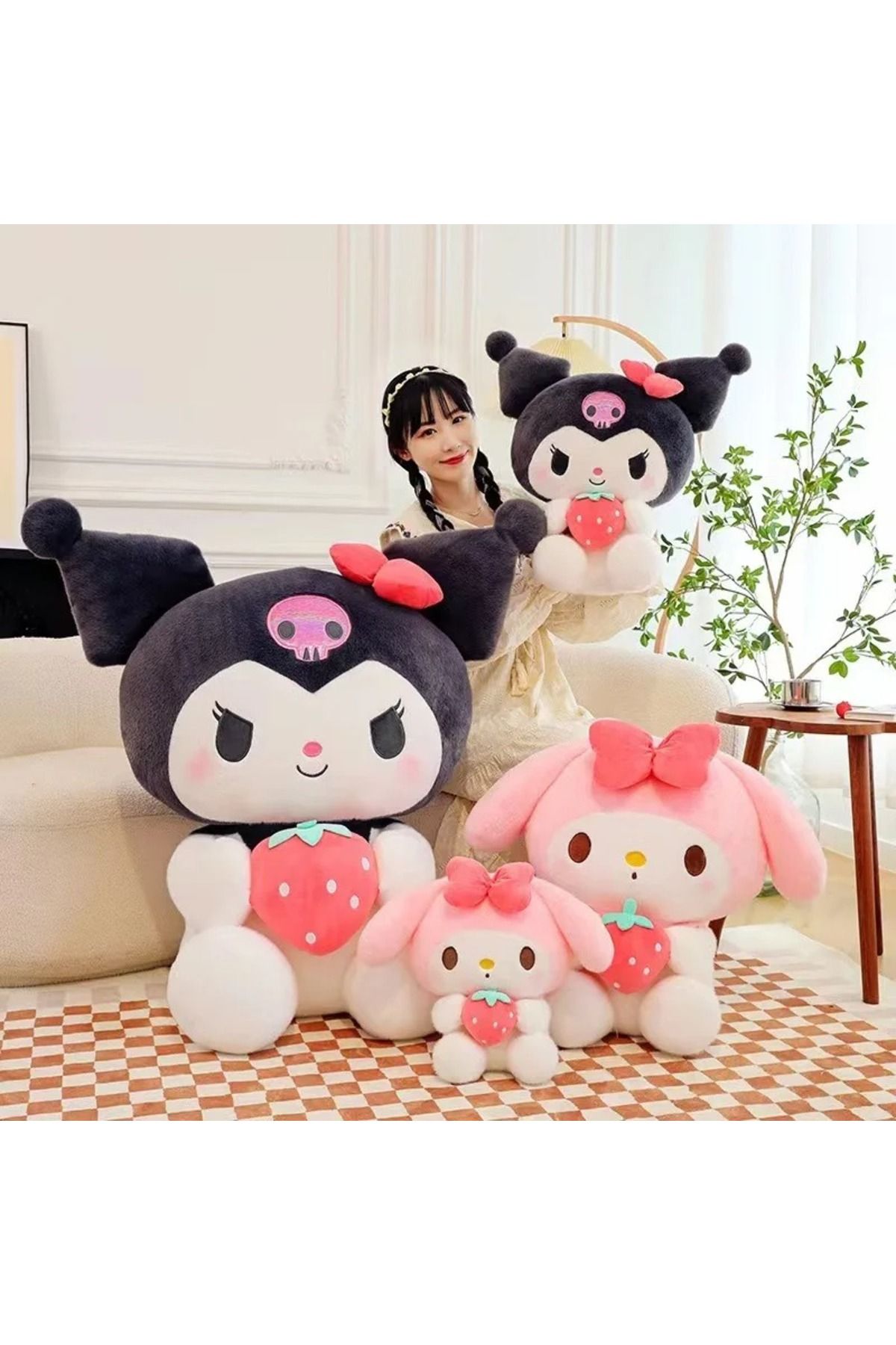 Choice-26Cm Plushies Sanrio Kuromi My Melody Plush Dolls Toys Cute Strawberry Stuffed Animals Plush Toy ... 5