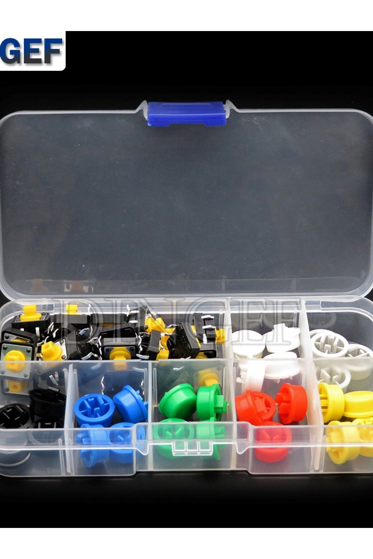Choice-280PCS Tactile Push Button Switch Momentary 12*12*7.3MM Micro switch button + (6 colors Tact Cap) 4