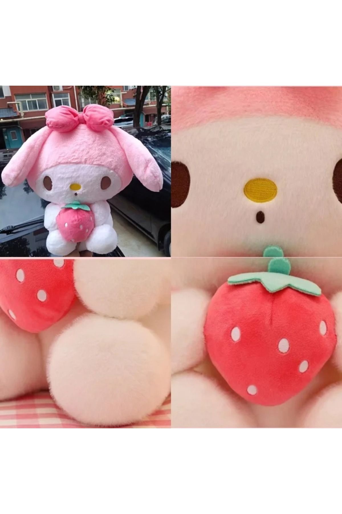 Choice-26Cm Plushies Sanrio Kuromi My Melody Plush Dolls Toys Cute Strawberry Stuffed Animals Plush Toy ... 7