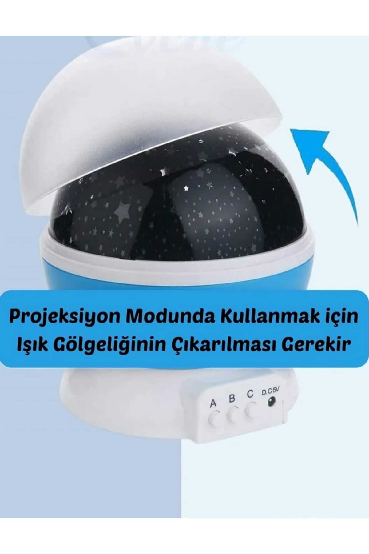 mr shopping Gece Lambası Tavana Işık Yansıtan Dönen Yıldız Ay Projeksiyon Parti Lambası fotoğrafı 4 (önizleme)