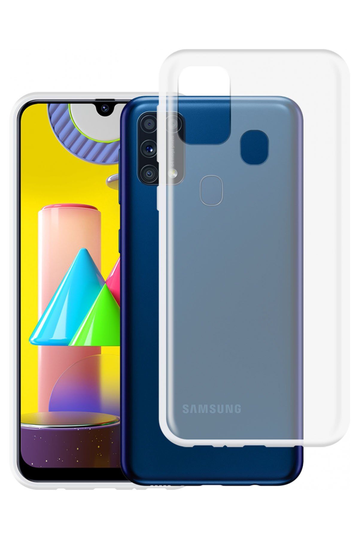 cepmoda SAMSUNG GALAXY M31 - Clear ince Şeffaf Kapak Saydam Silikon Telefon Kılıfı - ŞEFFAF