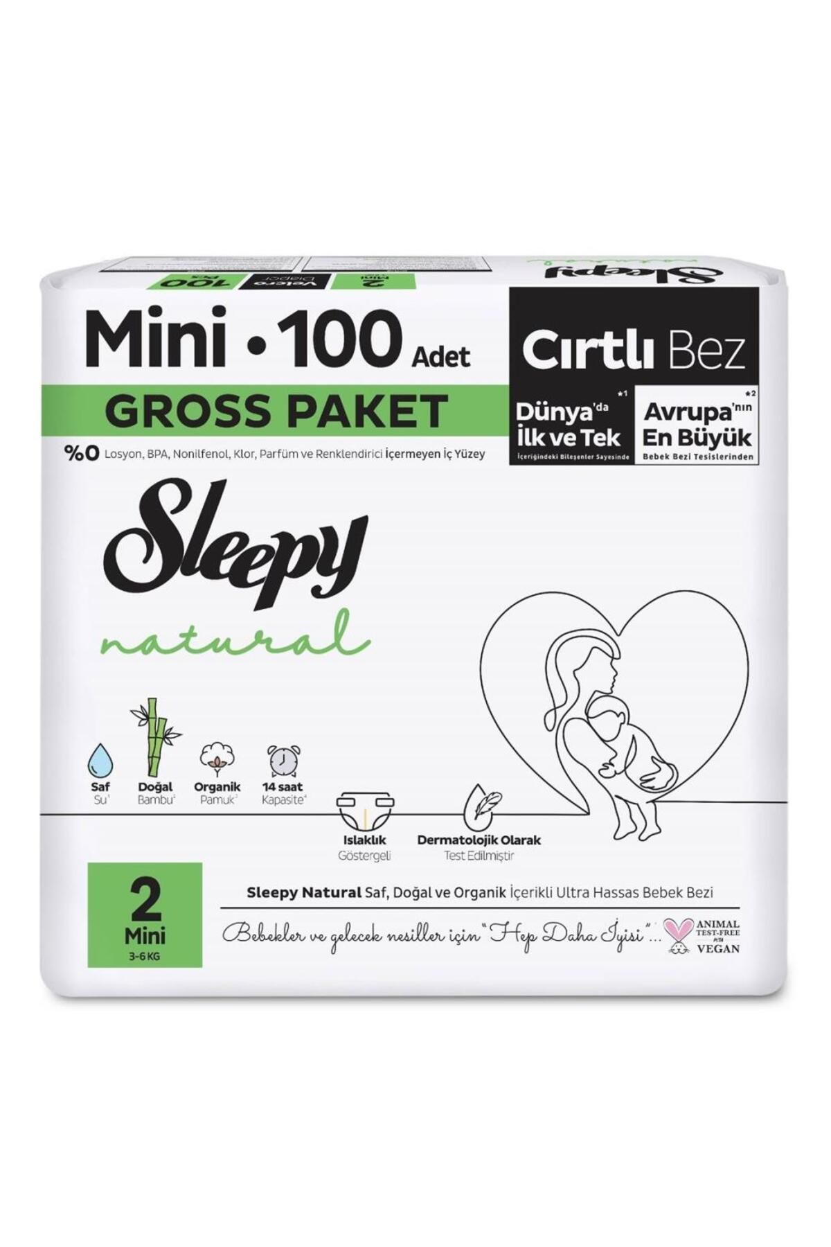 CPU ELEKTRONİK Sleepy Natural Bebek Bezi Gross Paket 2 Beden 3-6 Kg 100 Adet