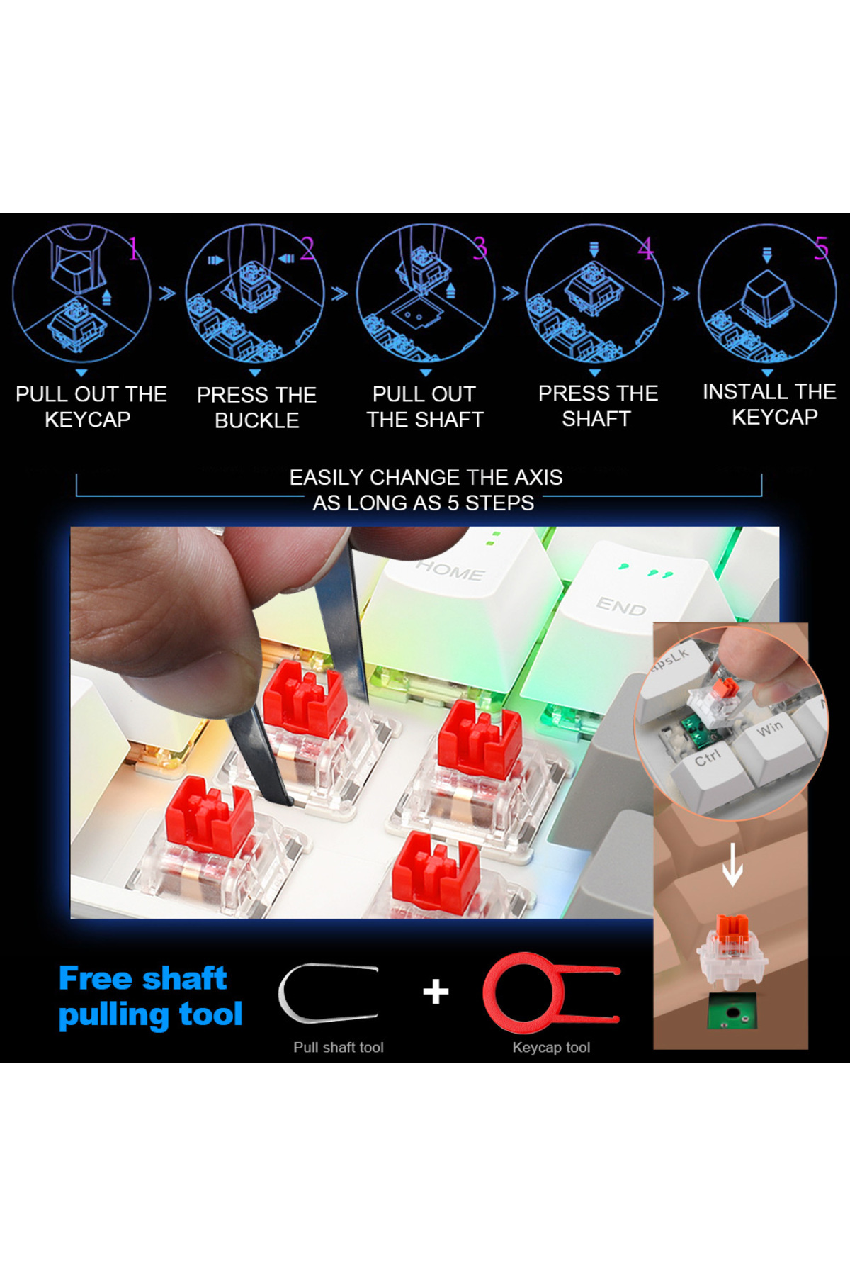 Choice-E-YOOSO Z11 RGB USB 60% Mini Mechanical Gaming Keyboard Blue Red Switch 61 Keys Wired detachable ... 3