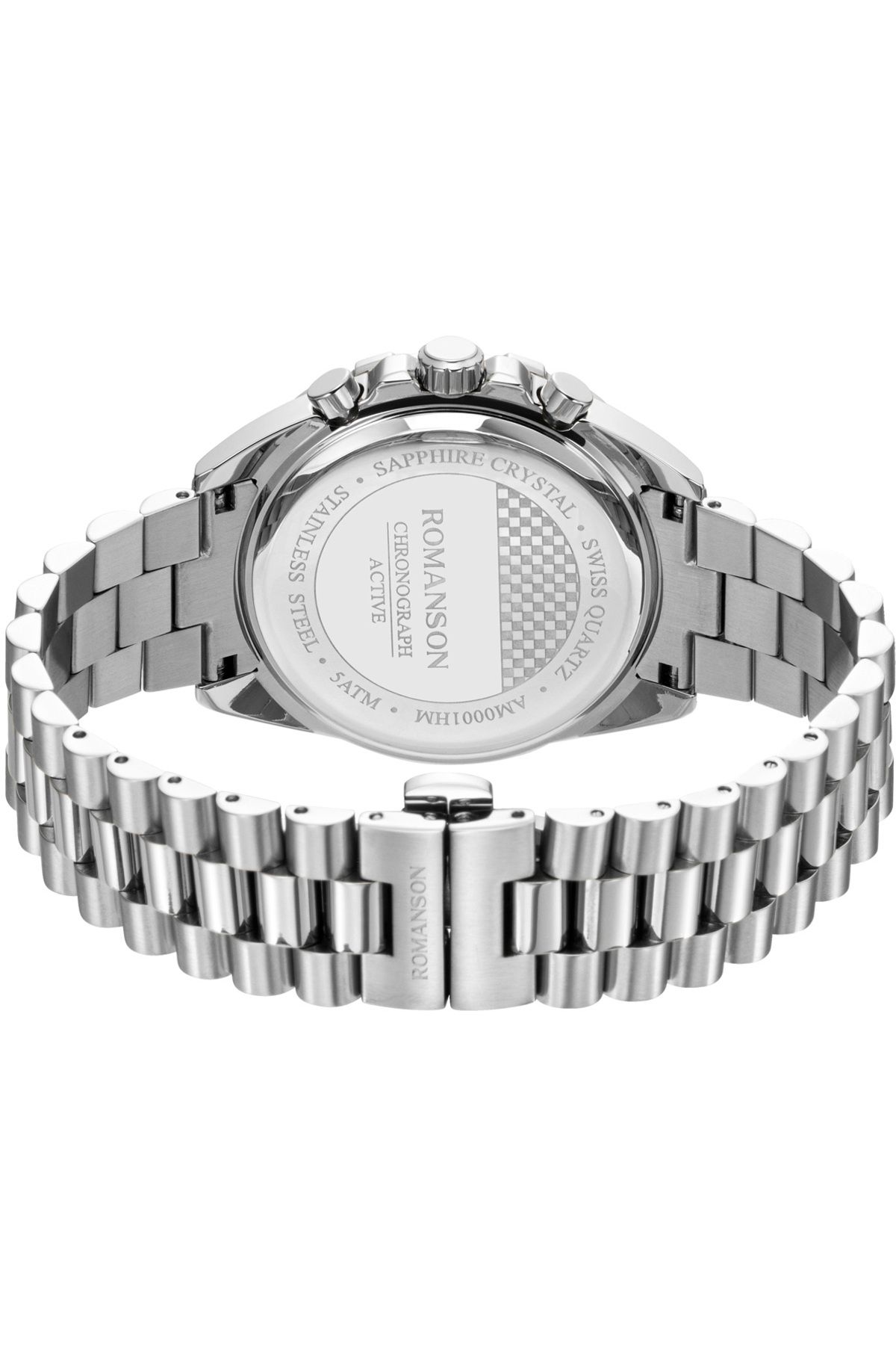 Romanson-Am0001hmwwa42w الياقوت الزجاج السويسري الكوارتز الصلب حالة الصلب الحبل ساعة توقيت ساعة اليد الرجالية 5