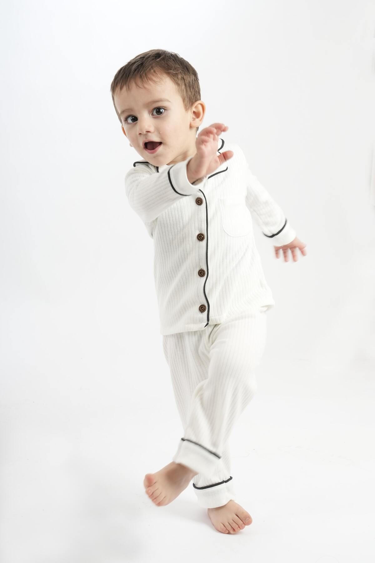 HMZ GOLD-Luna Children's Pajama Set - White 2