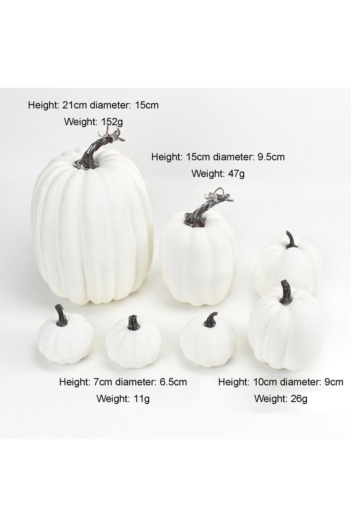 Choice-7 Pieces High Quality Pumpkin Baubles, Various Sizes, Party, Halloween, Home Baubles, Crafts, Whi... 5