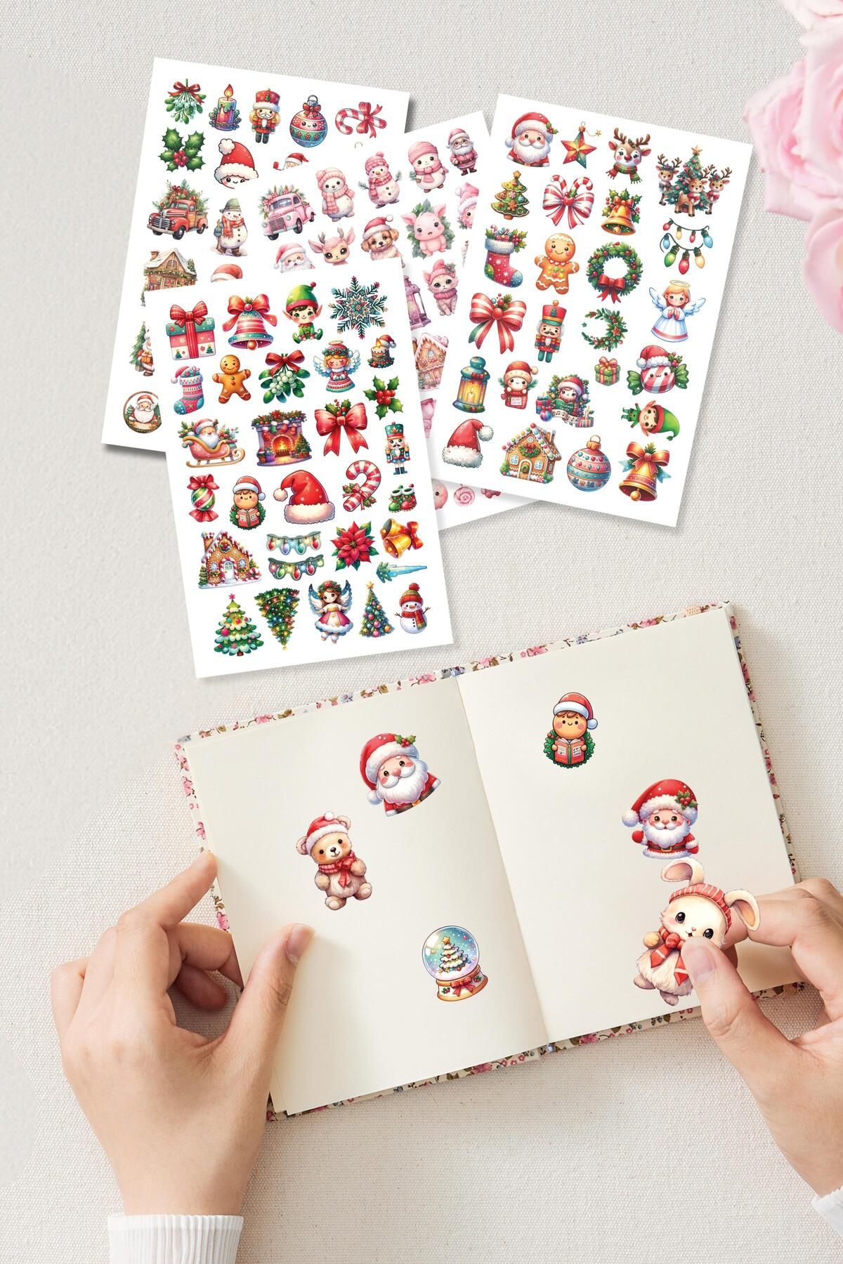 Postifull-New Year Sticker Set - 210 Stickers, Notebook and Book, New Year's Ornament and Decor 5