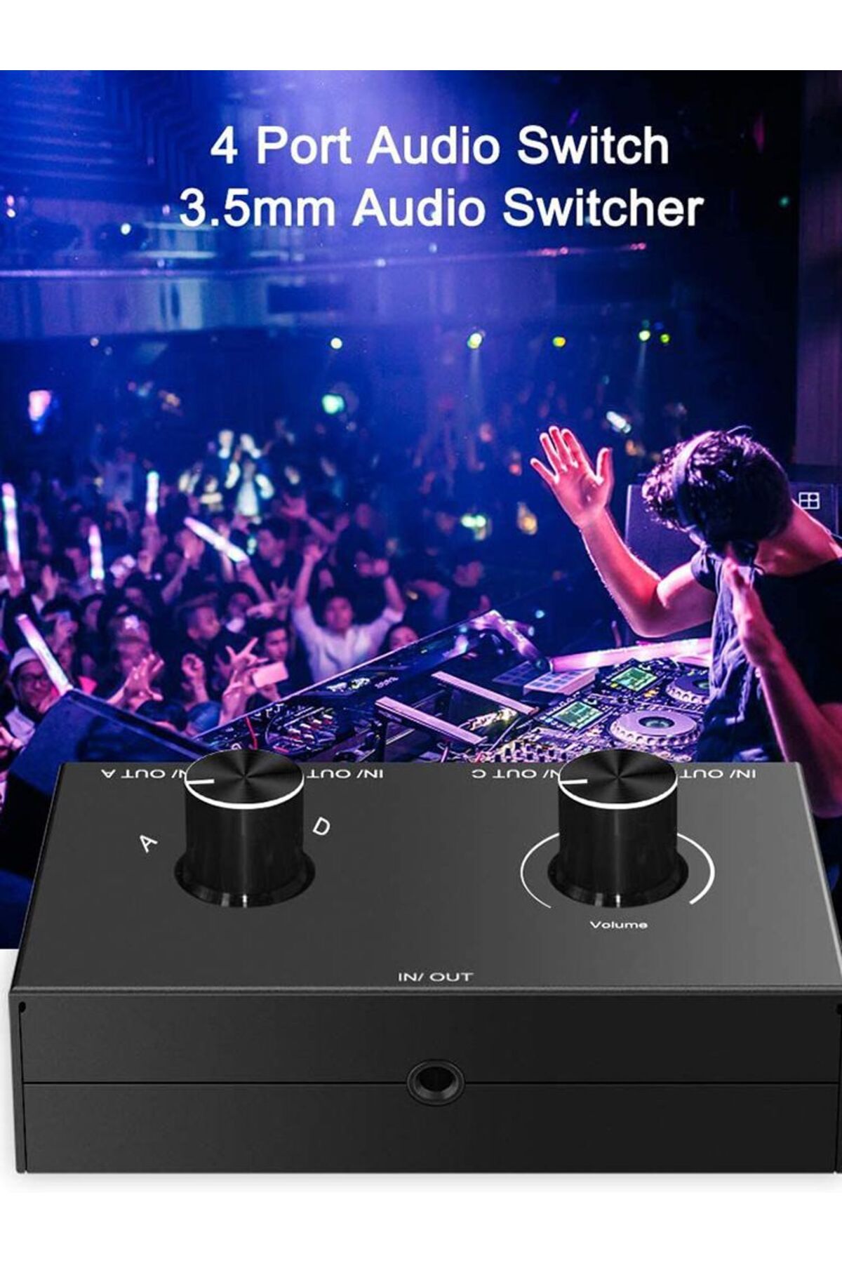 Choice-4 Way 3.5mm Jack Audio Switcher Stereo Bi-Directional Audio Switch Splitter Box 4 In 1 Out / 4 In... 8