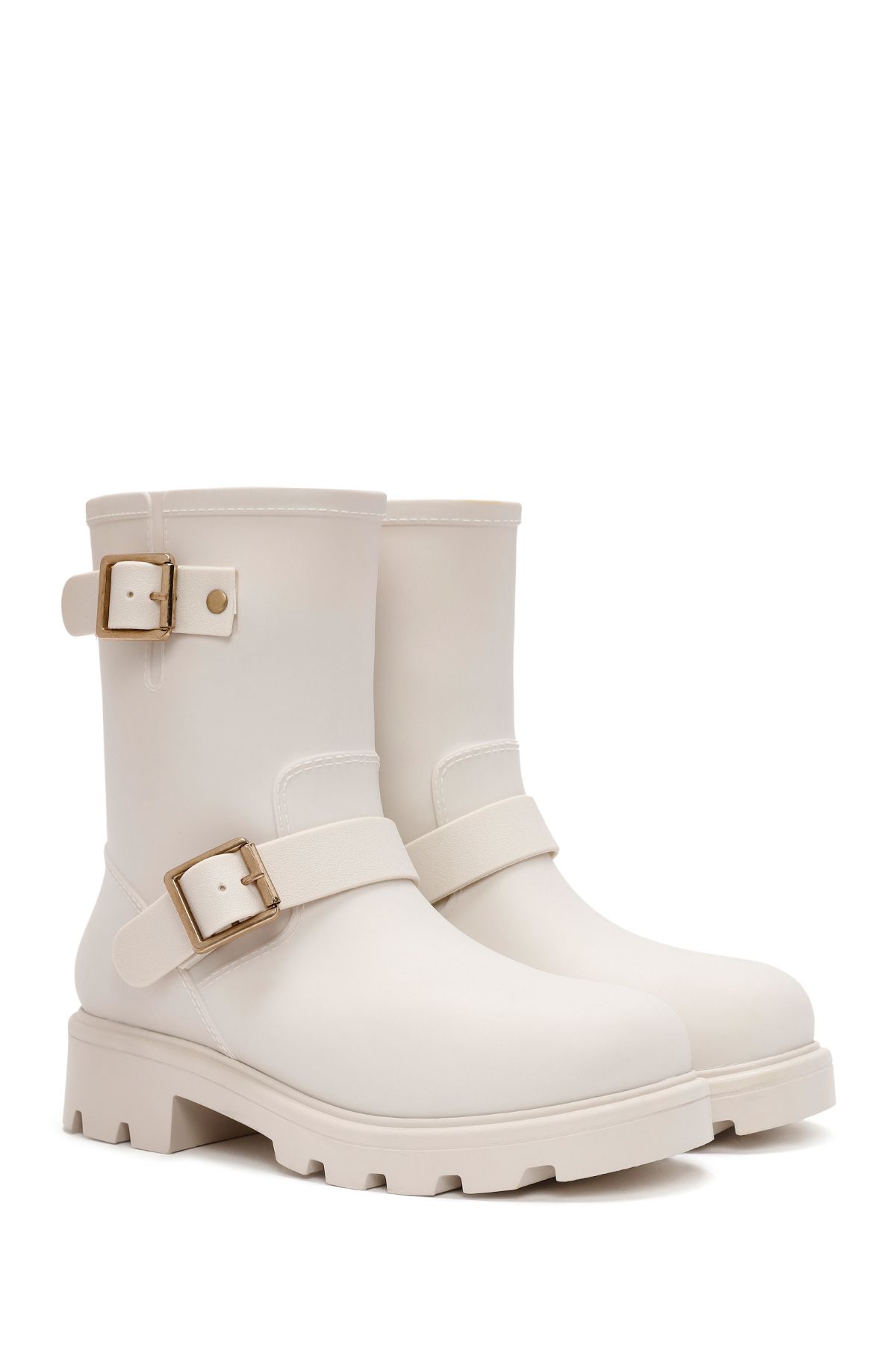 Derimod-Women's Cream Buckle Detailed Rain Boots 24Wfe4751Pv 3