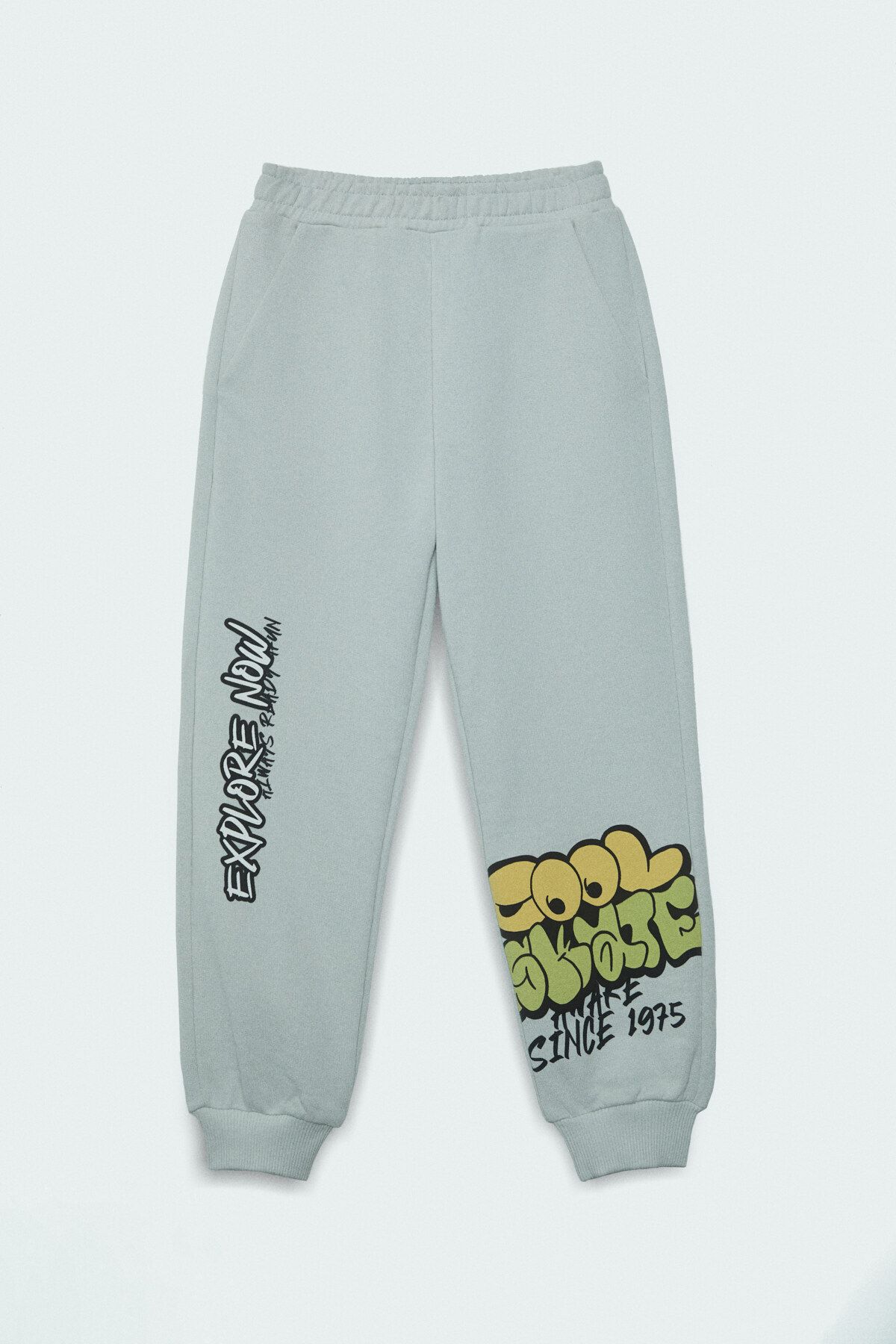 GRIMELANGE-Kirito Boy's Regular Light Gray Sweatpants 1