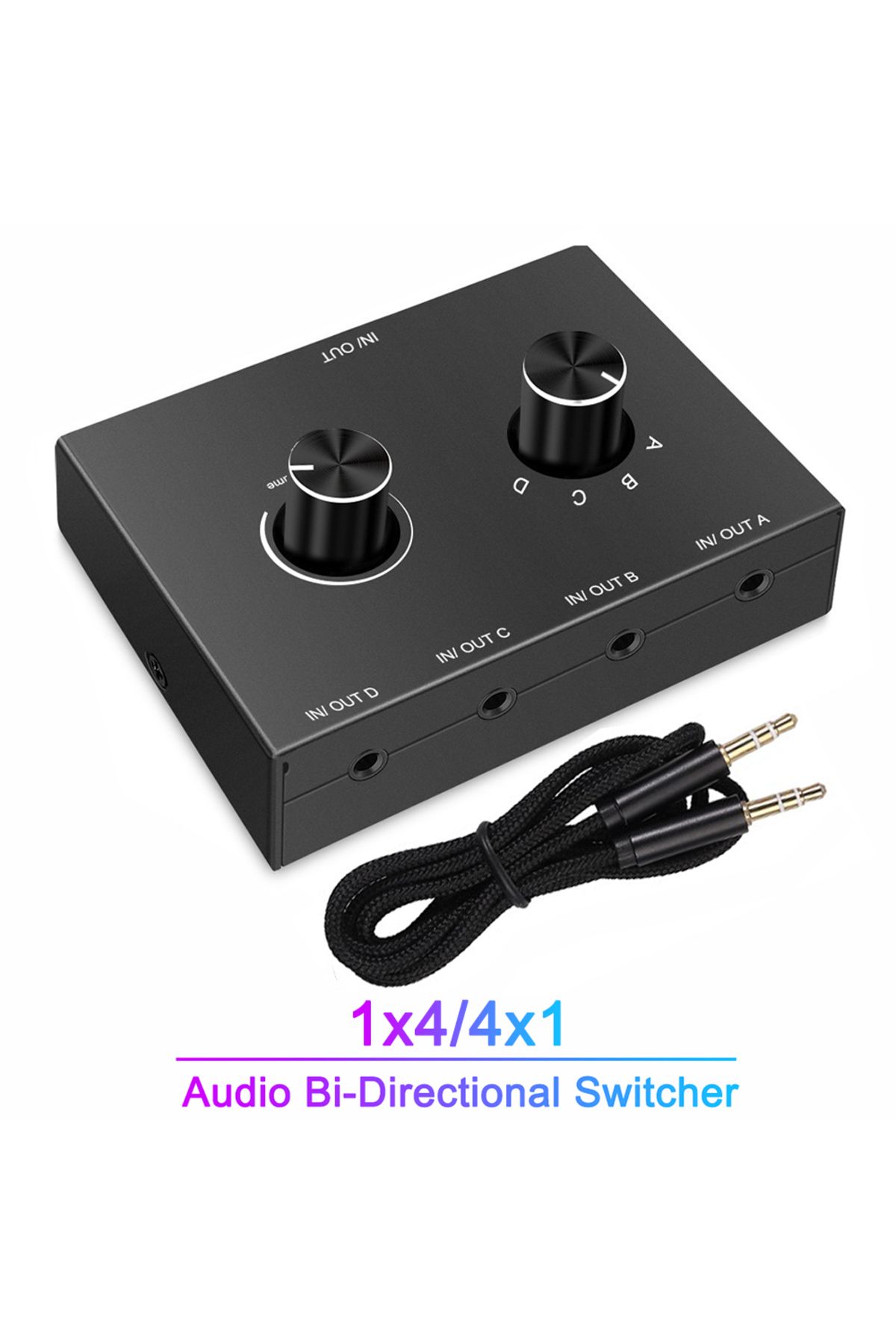 Choice-4 Way 3.5mm Jack Audio Switcher Stereo Bi-Directional Audio Switch Splitter Box 4 In 1 Out / 4 In... 2