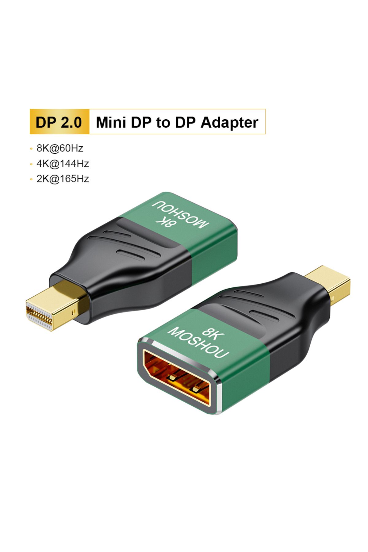 Choice-محول Mini Dp إلى Dp من Moshou Displayport 2.0 Mini Dp إلى Dp من DisplayPort إلى DisplayPort ذكر إلى Fema 1