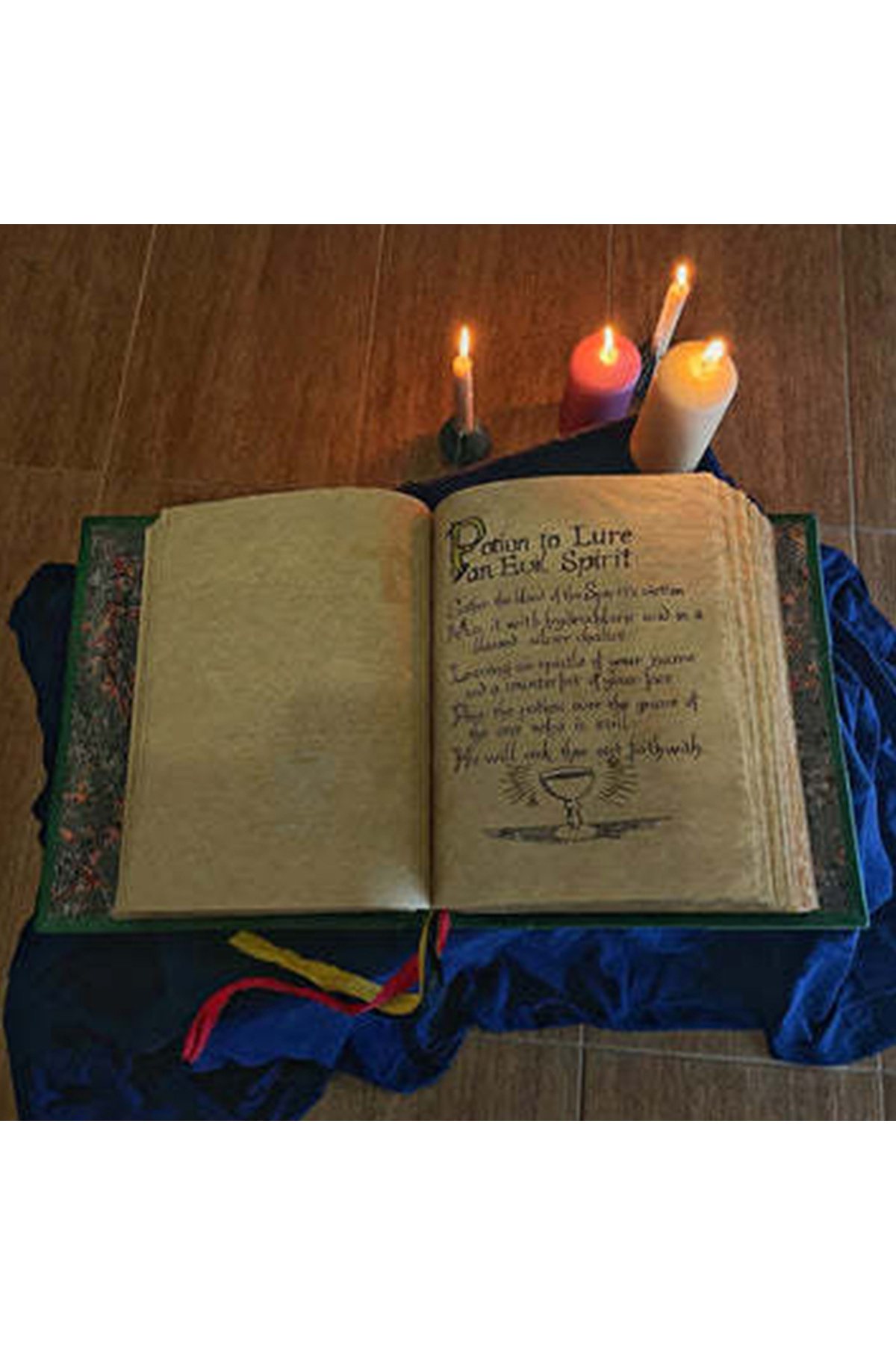 Choice 1pc Book Of Shadows Green Cover Bound Blank And Lined Journal