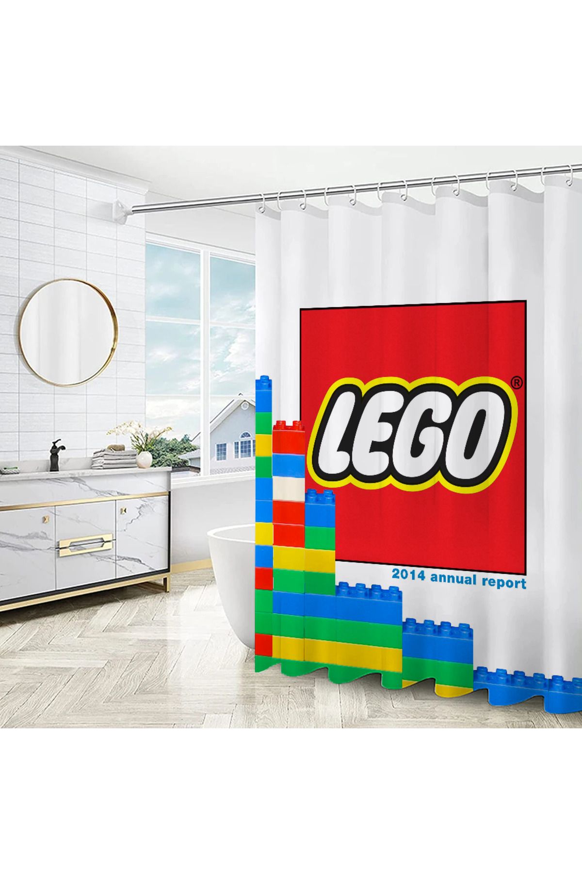 Choice-L-LEGO Shower Curtains in the Bathroom Sets Full Set Bath Curtain for Quarto Folding Partition Ac... 3