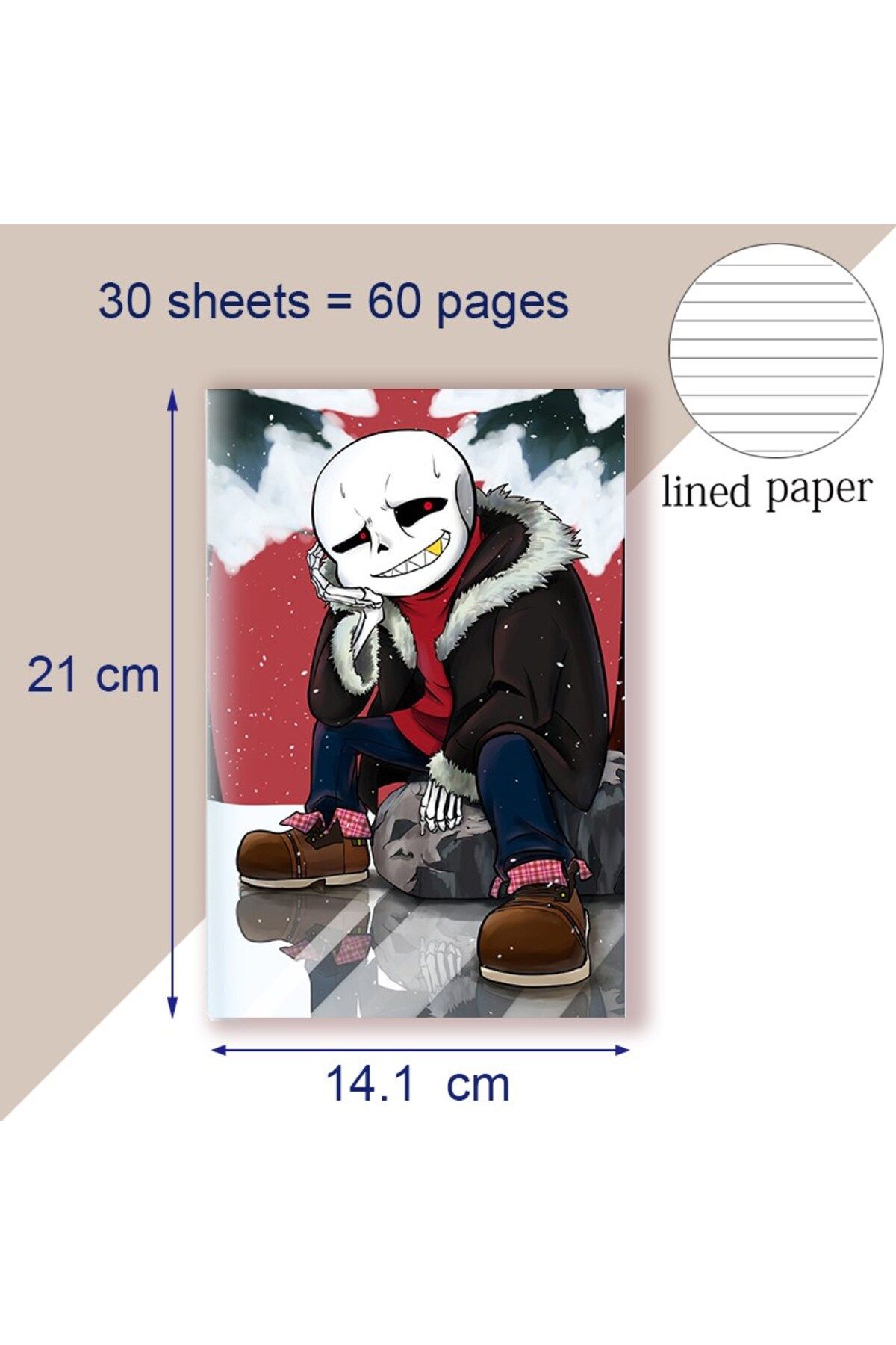 Choice-A5 Notebook Writing Pad Undertale Sans Note Book Cosplay Figure Tpu Doggo Papyrus Gaster Blaster ... 6