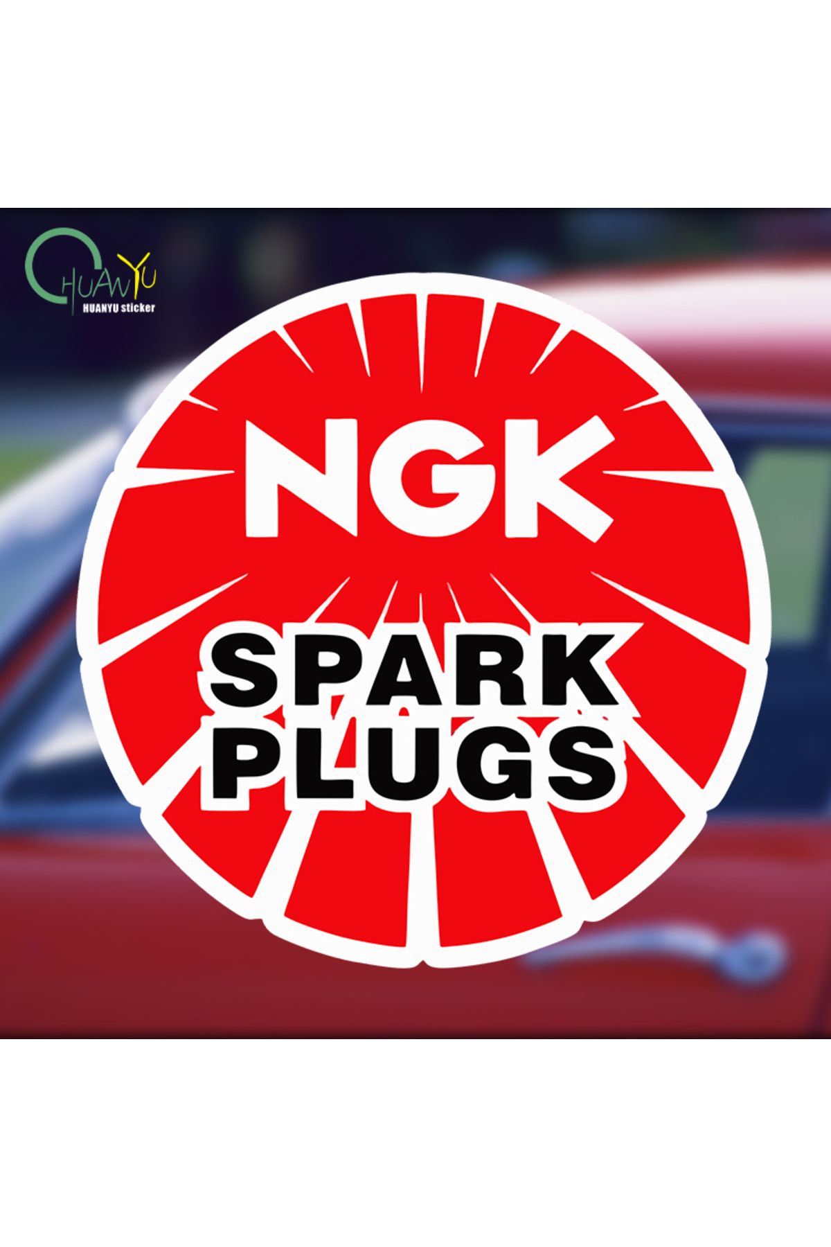 Choice-NGK Spark Plug Car Reflective Sticker Personalized Creative Body Decoration Sticker Waterproof Re... 7