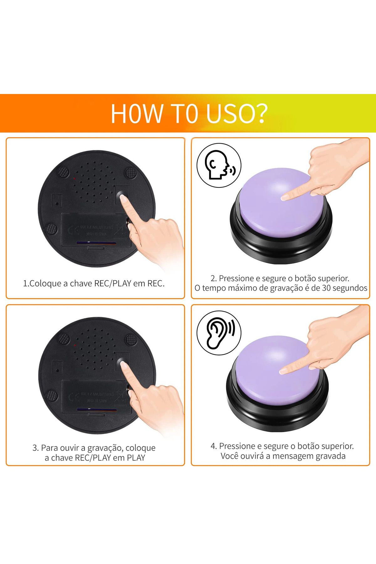 Choice-New Voice Recording Button Pet Toys Dog Buttons for Communication Pet Training Buzzer Recordable ... 6