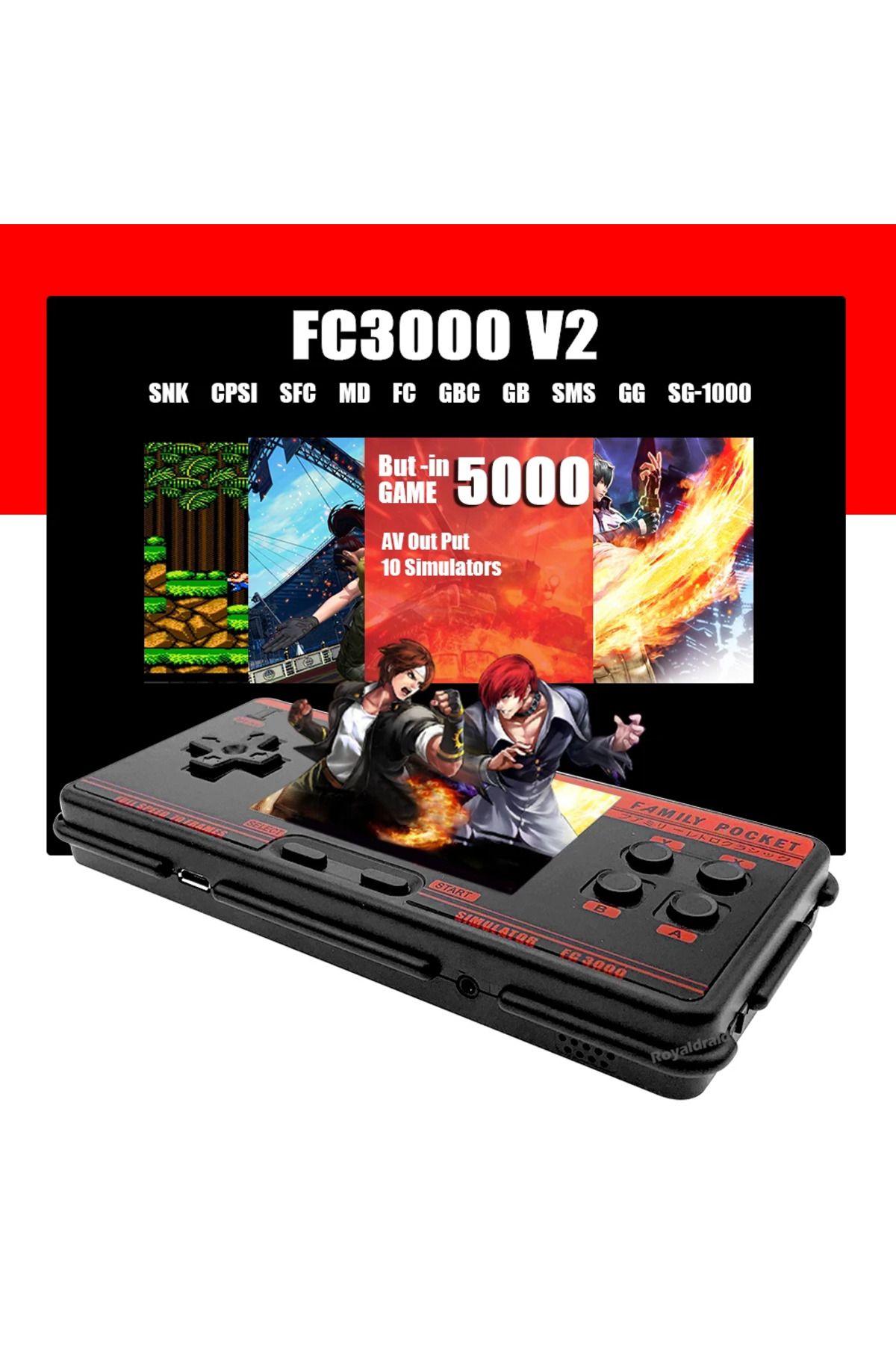 HeroAngel-FC3000 V2 Classic Retro Handheld Game Console 5000 Games IPS Screen Mini Video Game Player For MA... 4