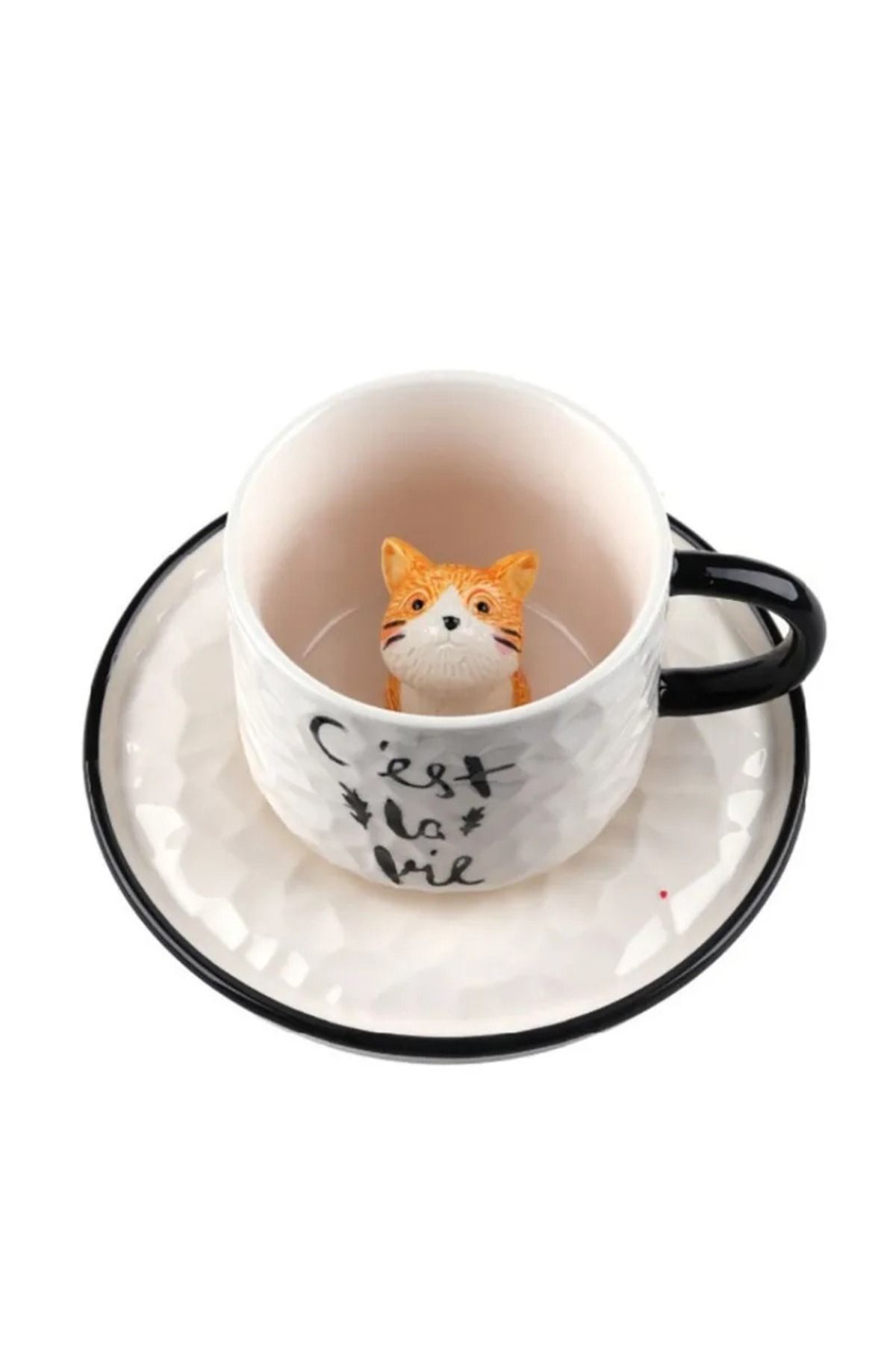 Choice-Cute kitten Ceramic cat Claw Cup Cup Bottom Animal Water cup Girl cat cup coffee three-dimensiona... 6