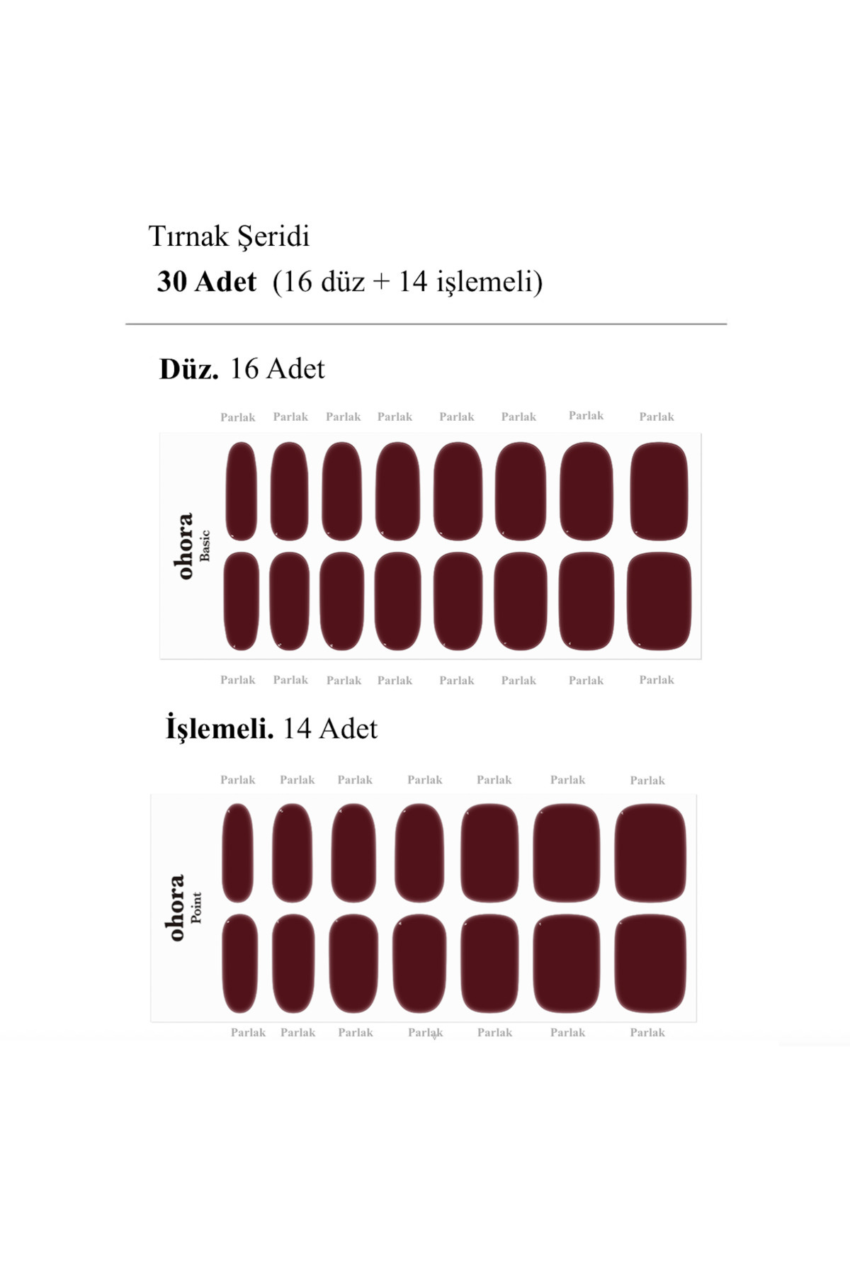N Classic Burgundy Jel Tırnak 30 Adet, 2 Kullanım — زرشکی NB-002-G — تصویر 7 از 8