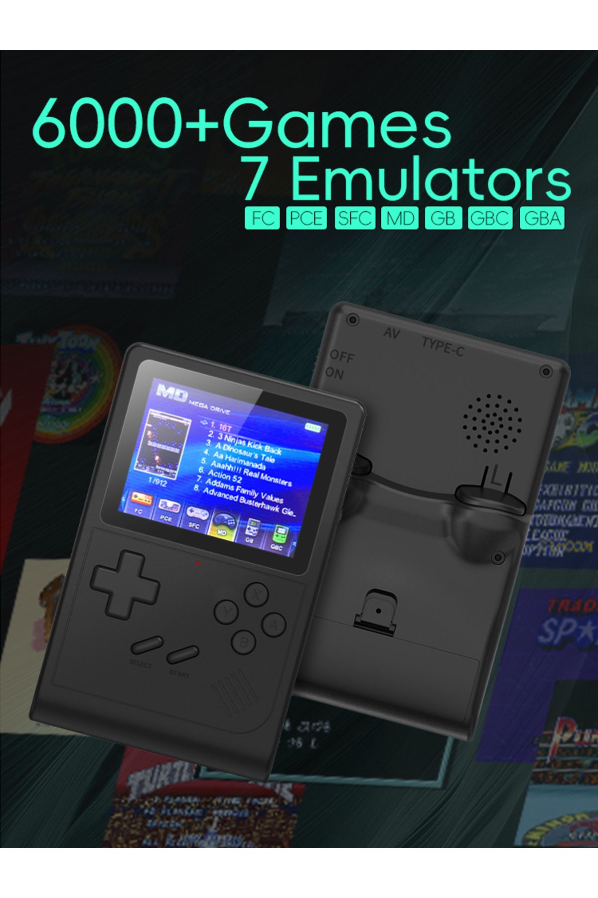 Choice-Handheld Game Console Portable Retro Mini Video Game for NES/SNES/GBA Emulators Consoles for Game... 3