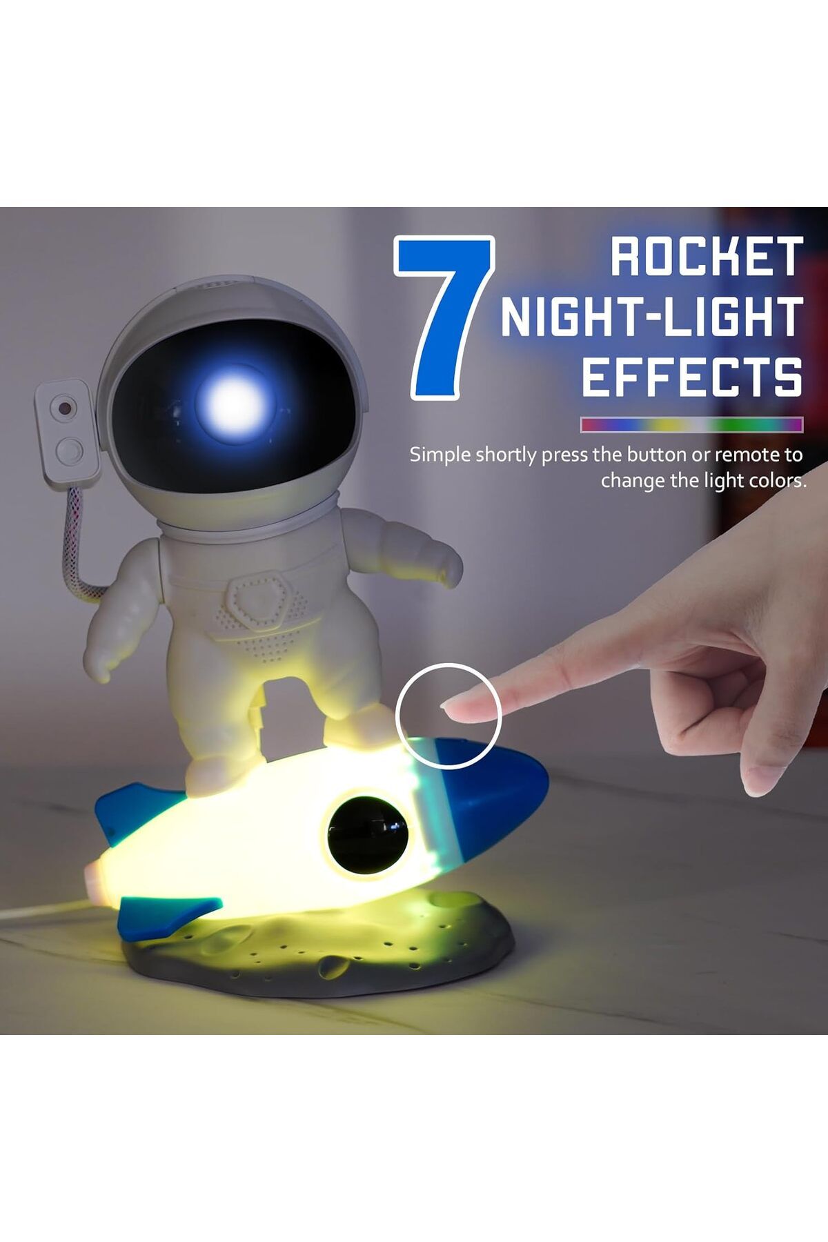 JGT-Rocket Astronaut Galaxy Nebula Projector Planetarium Space Star Night Light for Bluetooth Remote ... 7