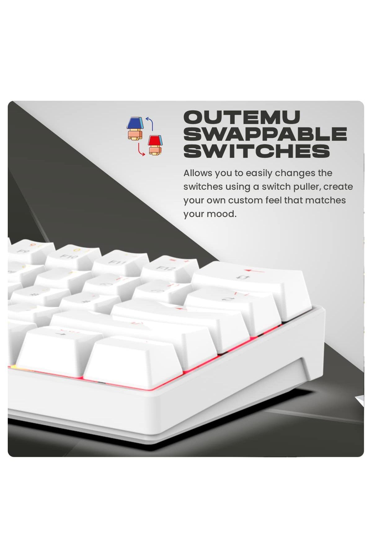 Cosmic Byte-Cosmic Byte CB-GK-35 Themis 61 Key RGB Gaming Keyboard, Outemu Red Switches (White) 3