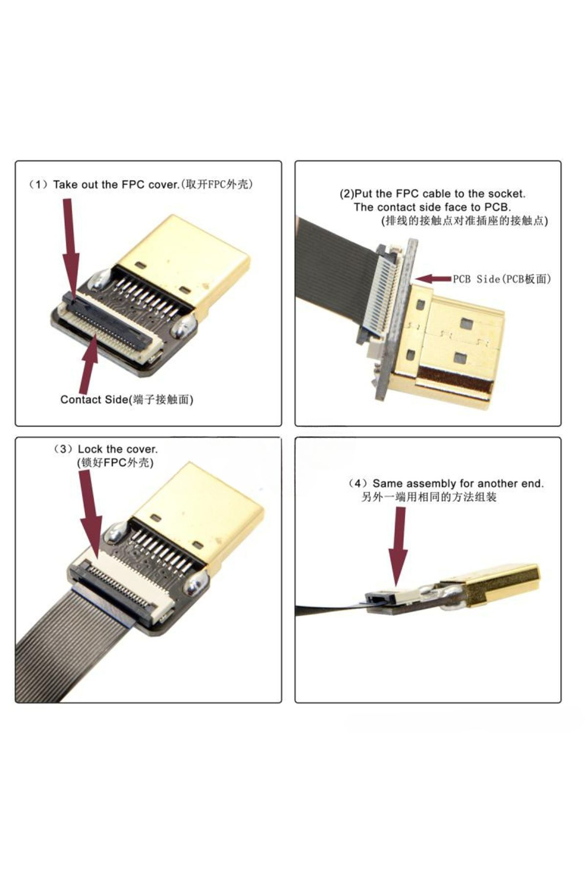 Choice-Ribbon FPV HDMI-Compatible Connector Flexible Flat Cable Raspberry Pi 4 Micro HDMI To HDMI/Mini H... 5