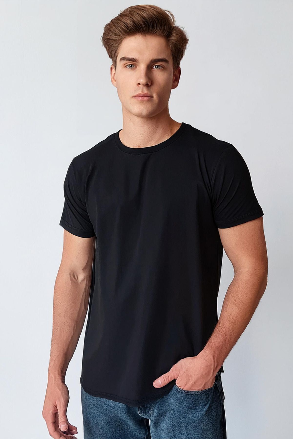 KaeLaurean-Men's Crew Neck 100% Cotton Relaxed Fit T-Shirt 1