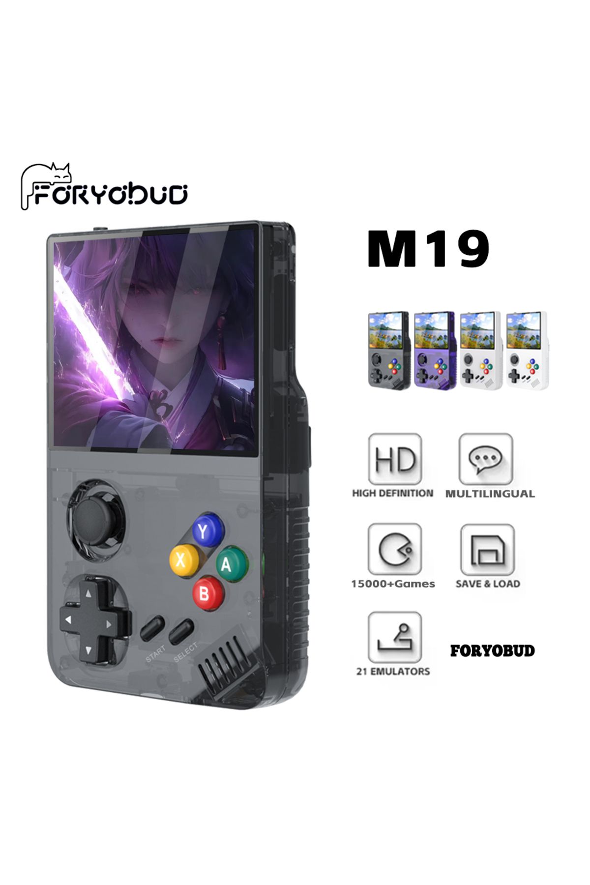 yydzkj-M19 retro handheld game console high-definition 3.5-inch IPS screen with built-in 20000 game 3D l... 2
