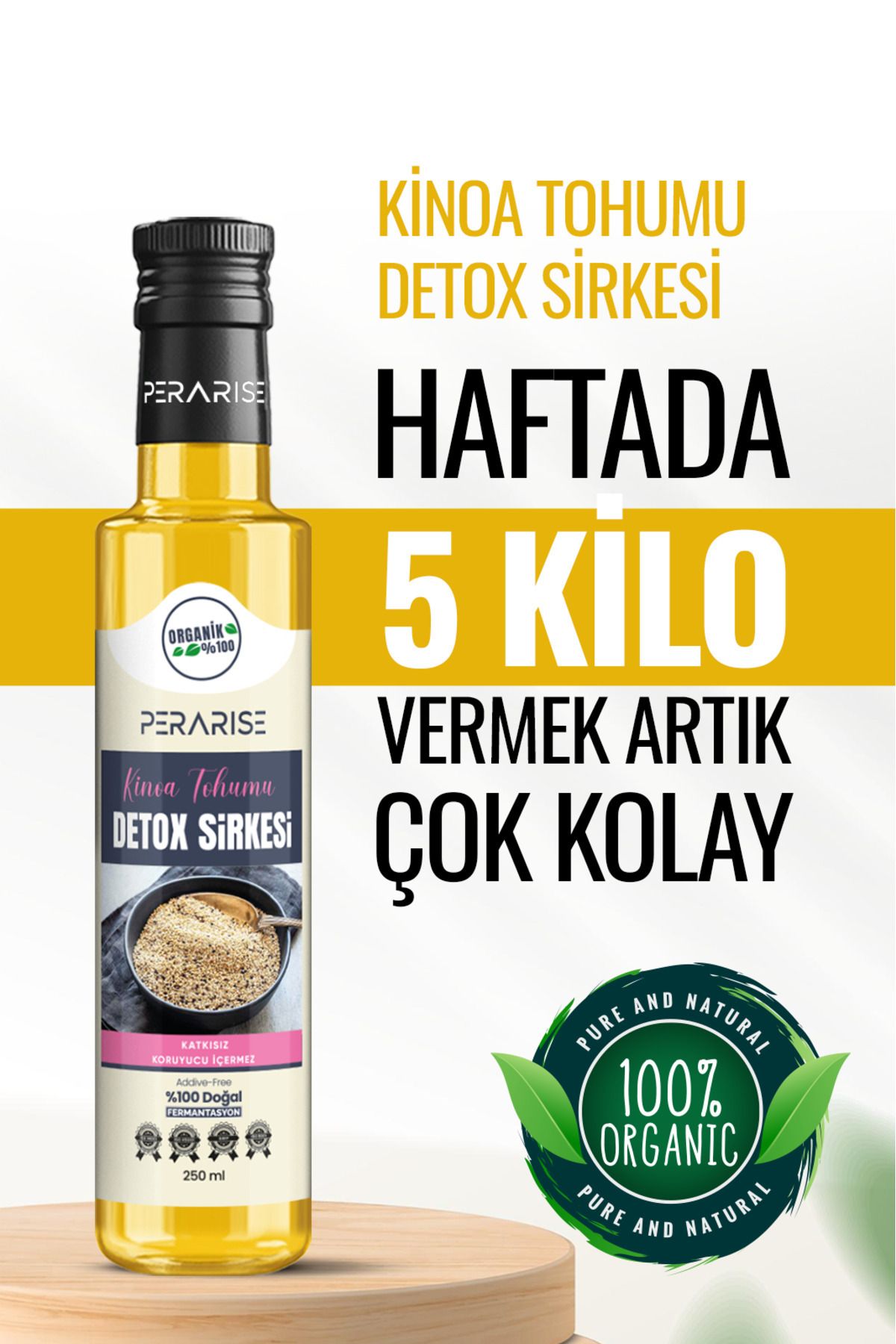 PeraRise Detox Sirke Ödem Atmaya Kilo Vermeye Yardımcı Iştah Kapatıcı Doğal Zayıflama, Yöntemi Detoks Sirkesi