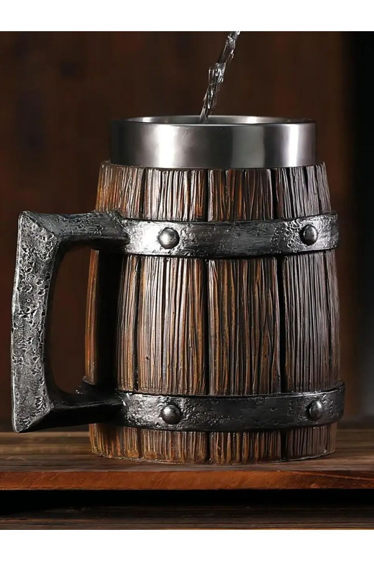 Choice-Hot-selling Wooden Barrel Beer mug , Large-capacity  Coffee mug Water bottle ,Tazas de café with ... 7