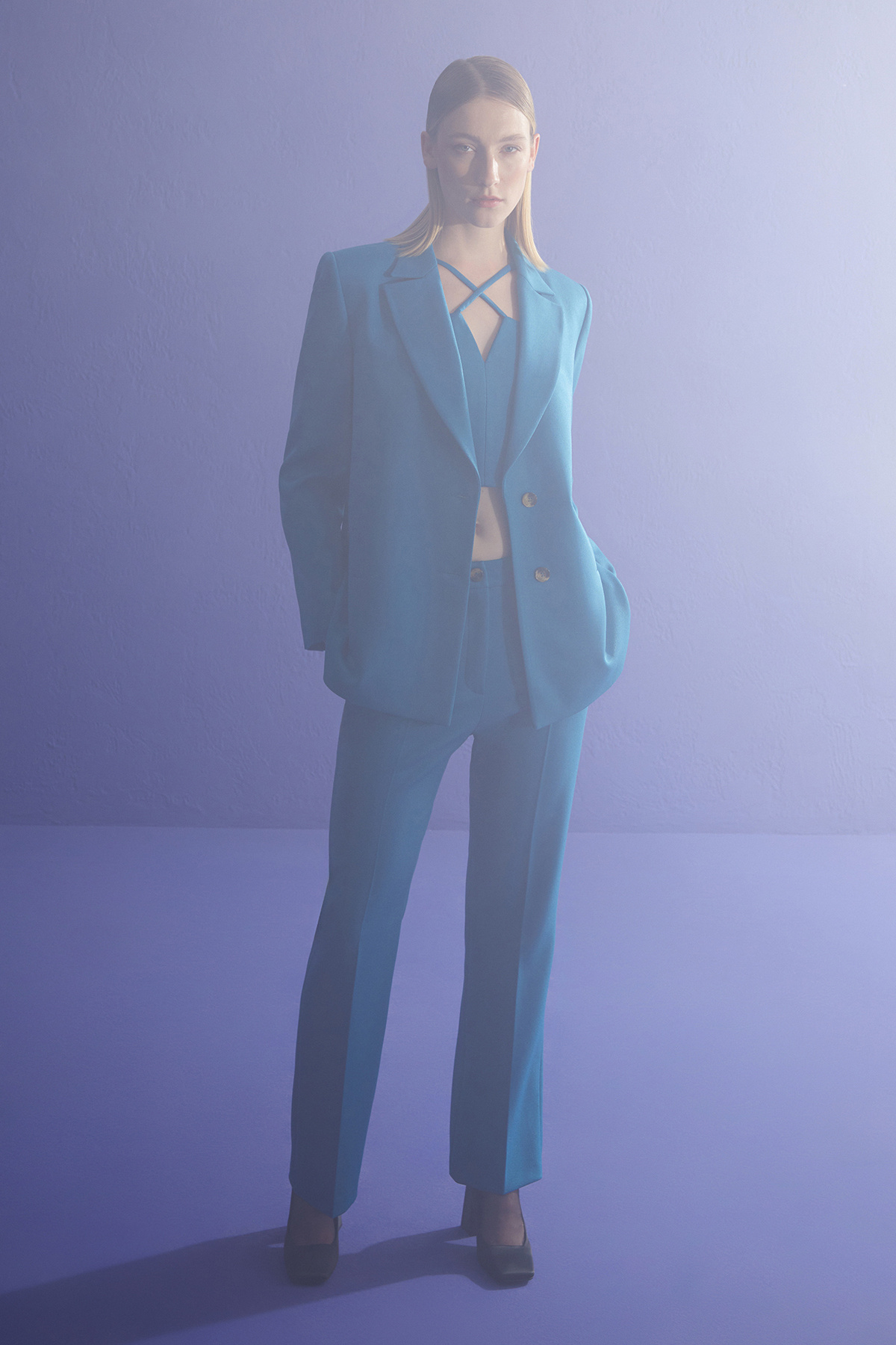 Jus De Pommes PETROL MAVİSİ CEKET BÜSTİYER PANTOLON TAKIM