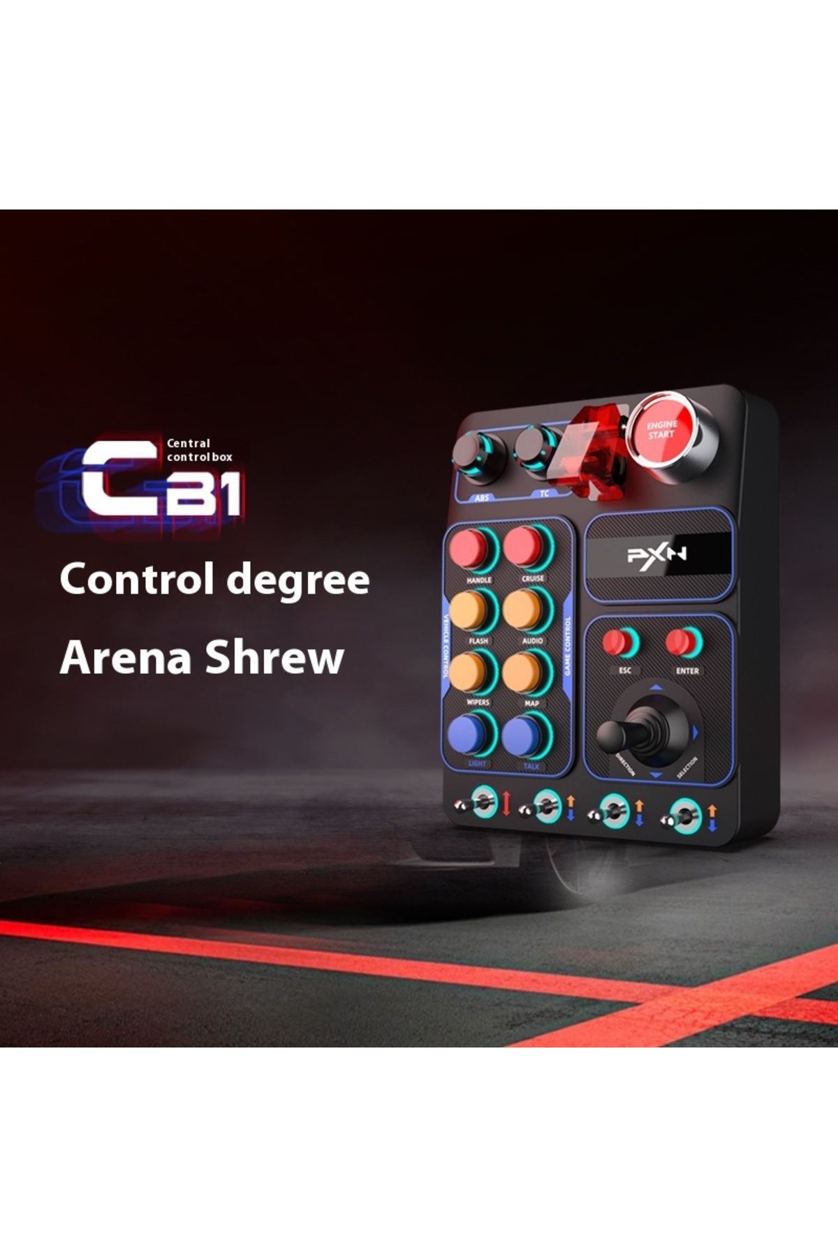 Choice-PXN CB1 Racing Simulator Multifunctional Key Control Box Central Control Box Customized RGB EURO ... 1