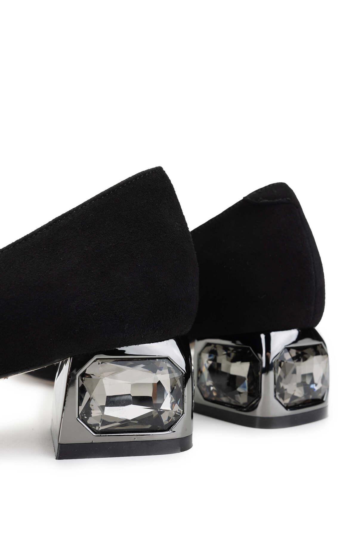 Tamer Tanca  Kadın Hakiki Deri Siyah Süet Topuklu Ayakkabı - Görsel 4