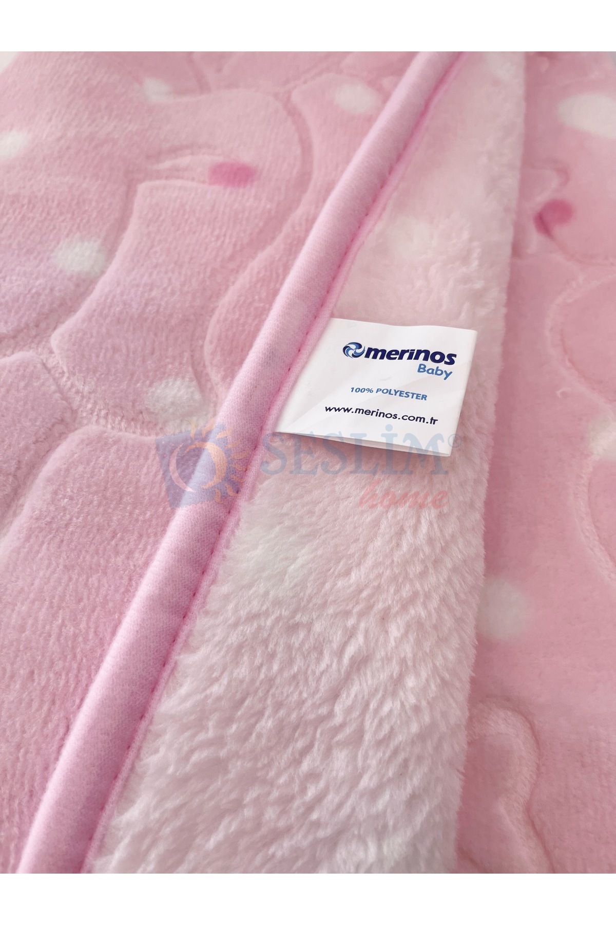 Merinos Embos Pembe Bebek Battaniyesi fotoğrafı 5 (önizleme)