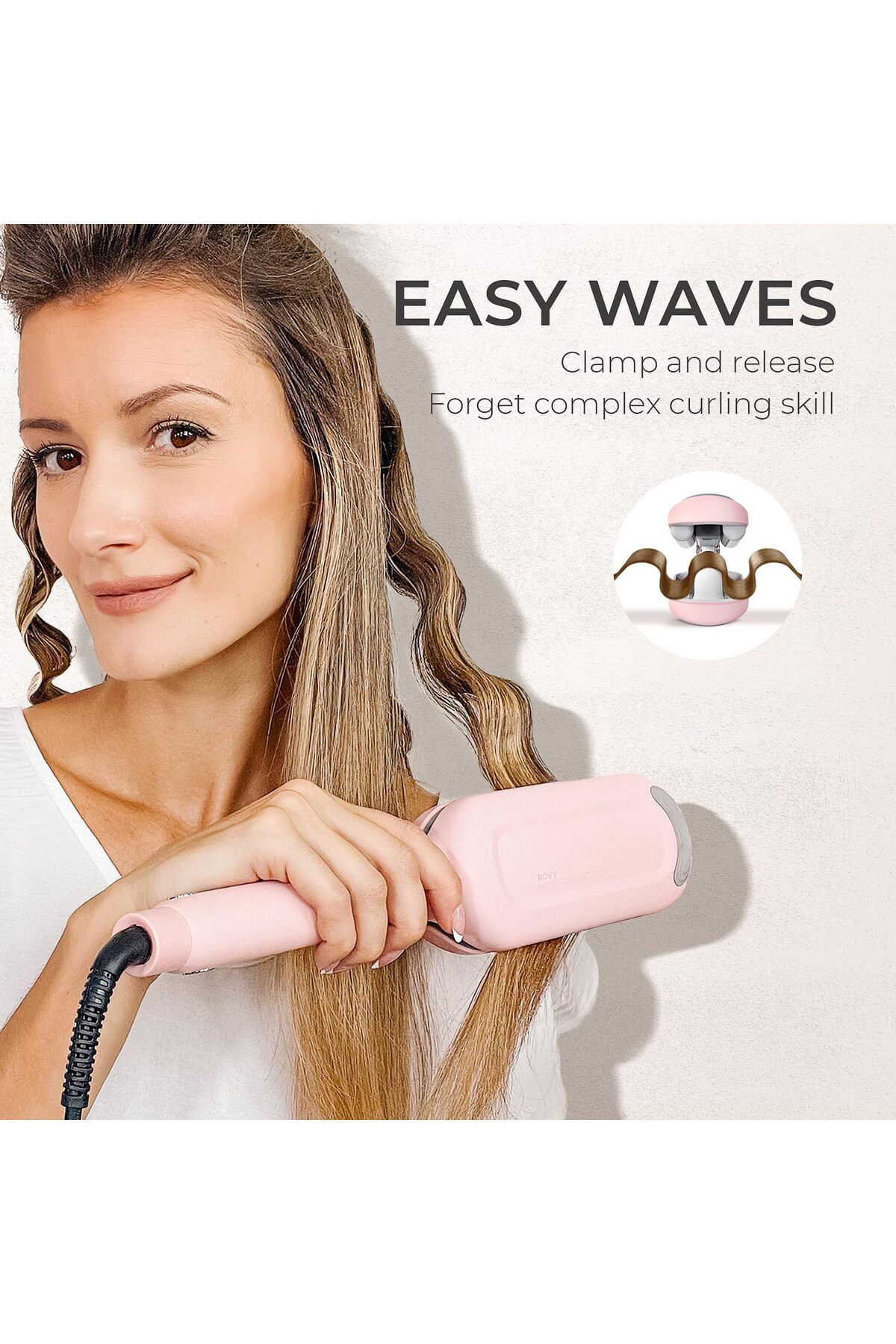 TYMO-Waver Curling Iron Hair Crimper - TYMO ROVY Beach Waves Curling Wand 2
