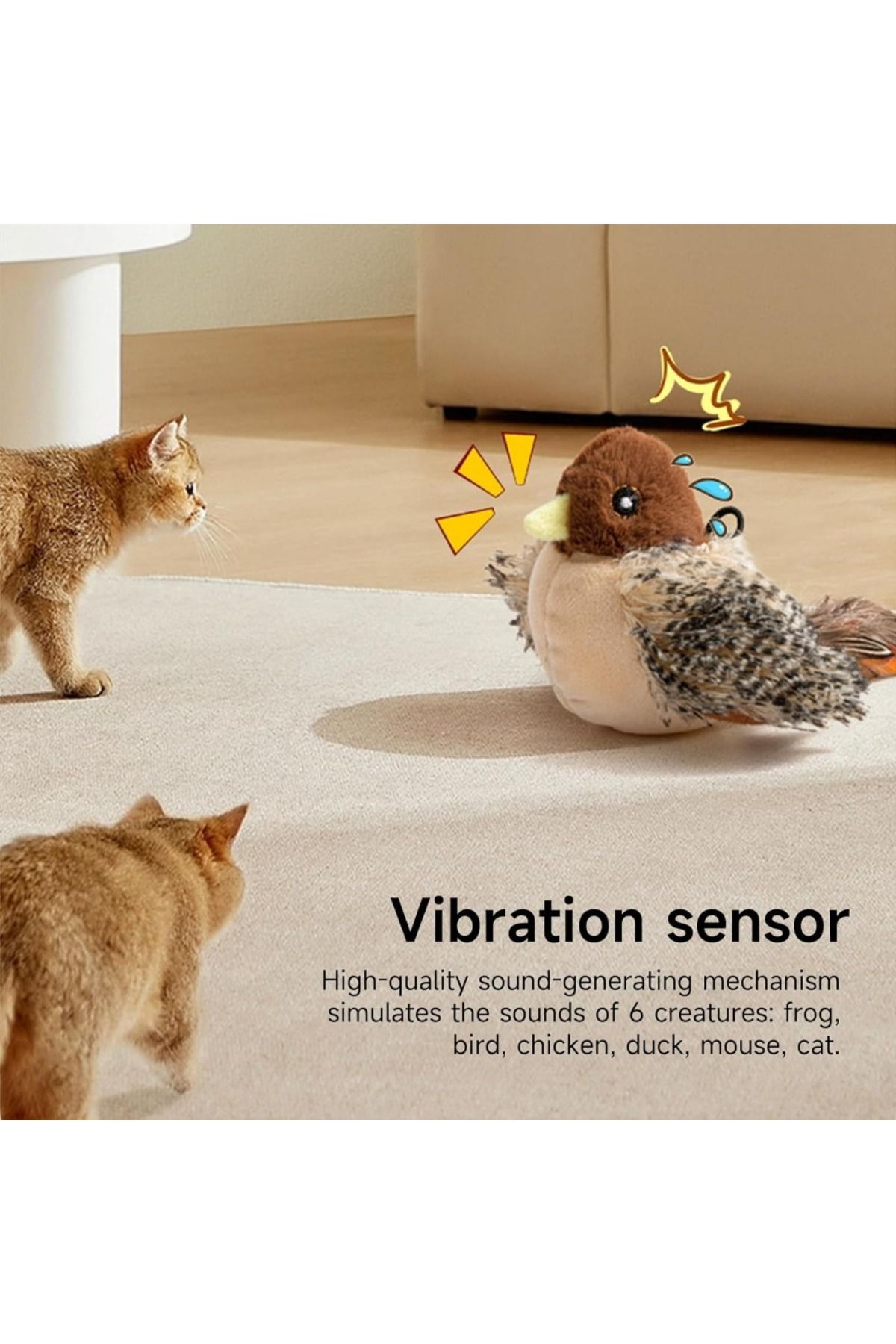 Choice-Flapping Bird Cat Toy, Interactive Flappy Bird Cat Toy Bird Toy for Cats, Simulated Chirping Bird... 5