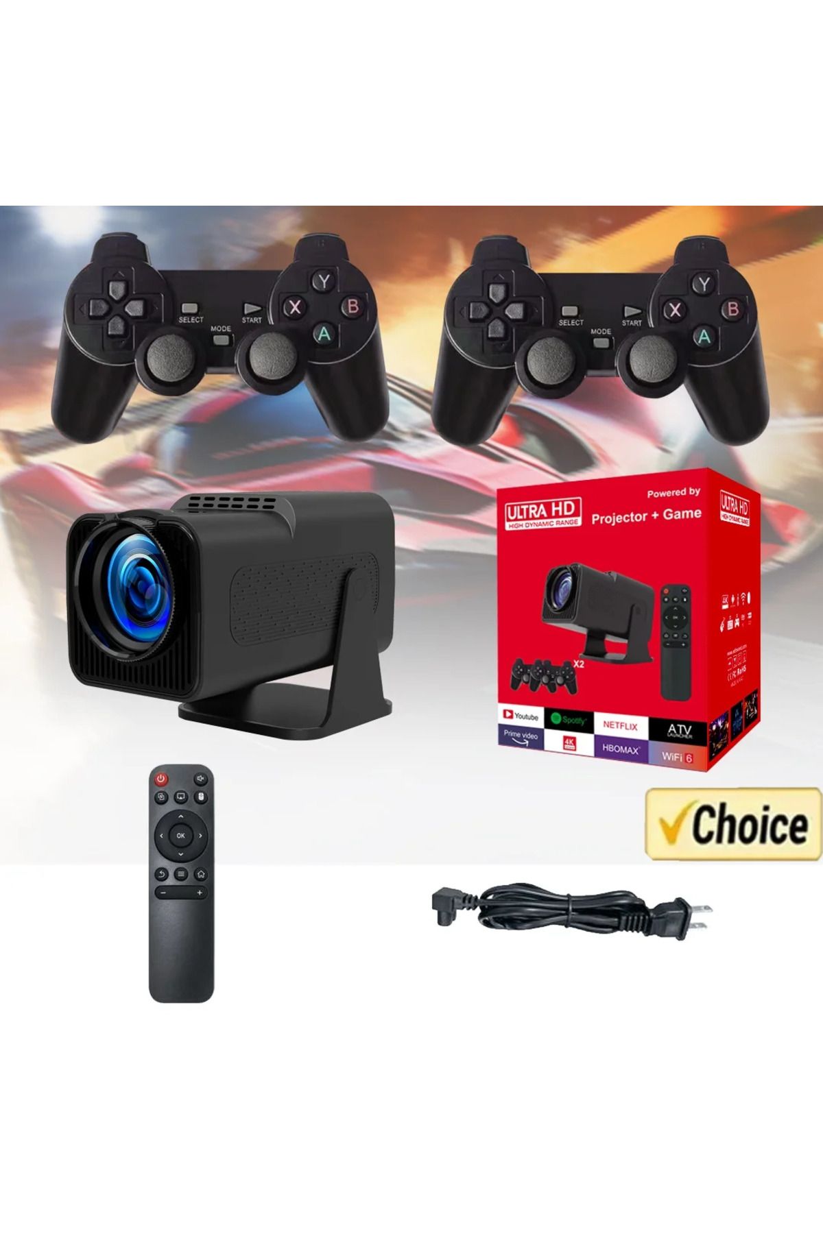 EOENKK-جهاز تحكم الألعاب HY320 Mini Projector 4K Native 720P Android 11 300ANSI Wifi6 BT5.0 مسرح منزلي G... 8