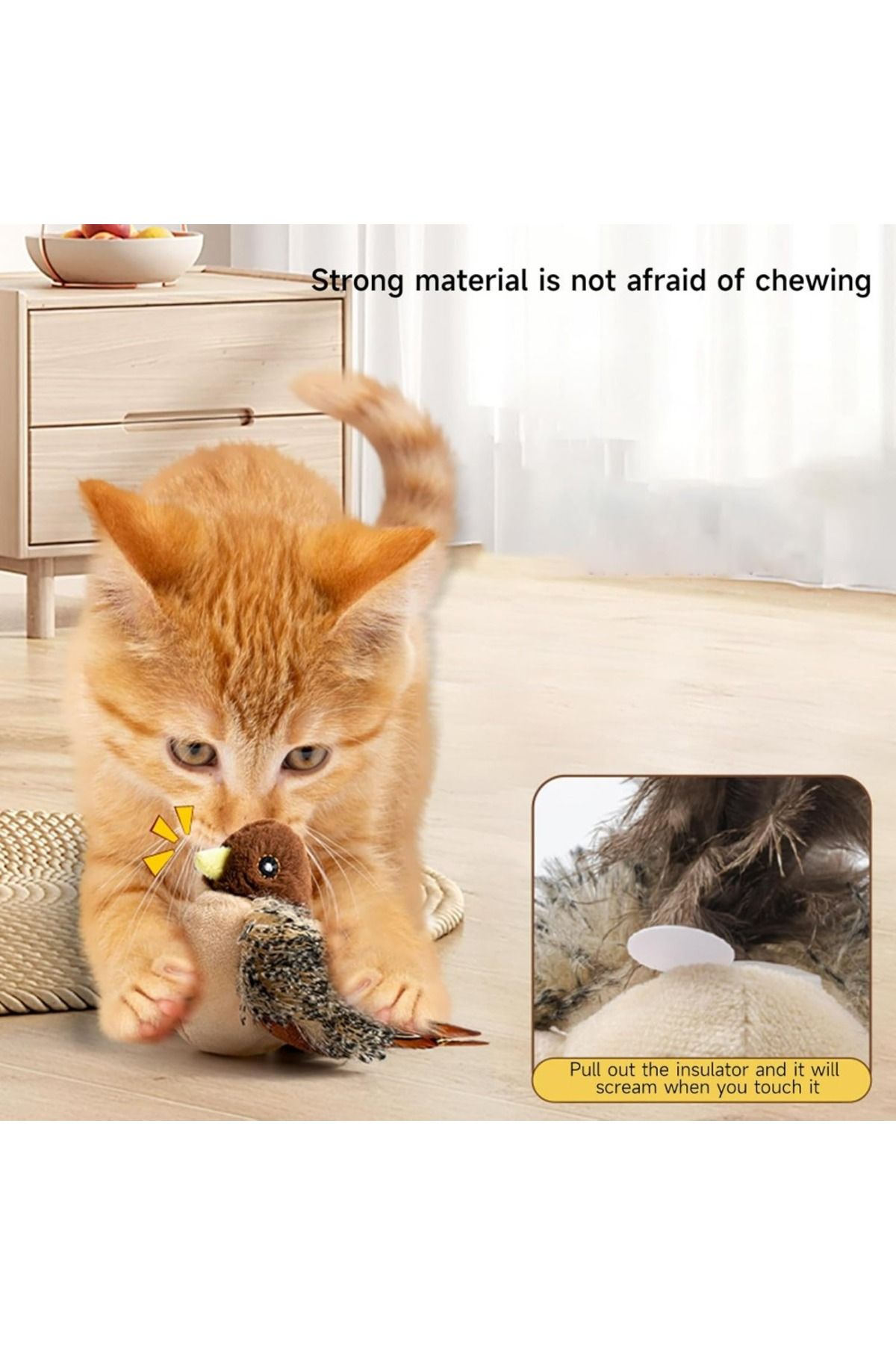 Choice-Flapping Bird Cat Toy, Interactive Flappy Bird Cat Toy Bird Toy for Cats, Simulated Chirping Bird... 4