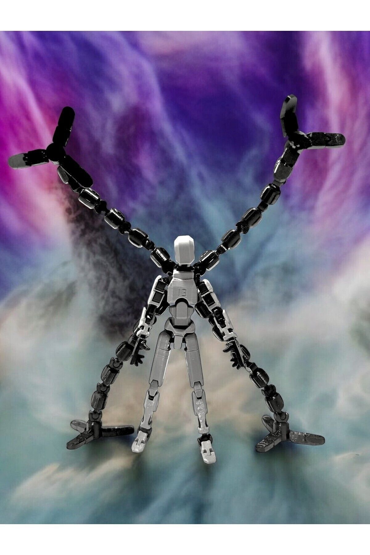 Loopify Lucky 13 Oynar Eklemli Robot Figür Oyuncak Ve Mekanik Kol Seti - Siyah Gri Siyah -dummy Titan 13