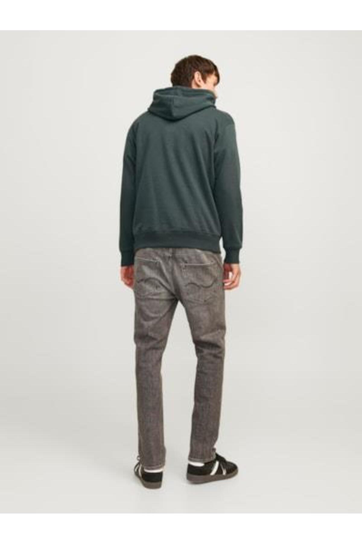 Jack & Jones Kapüşon Yaka Koyu Gri Erkek Sweatshırt 12267584_JORBRONX ARCH BIG SWEAT HO görsel 3