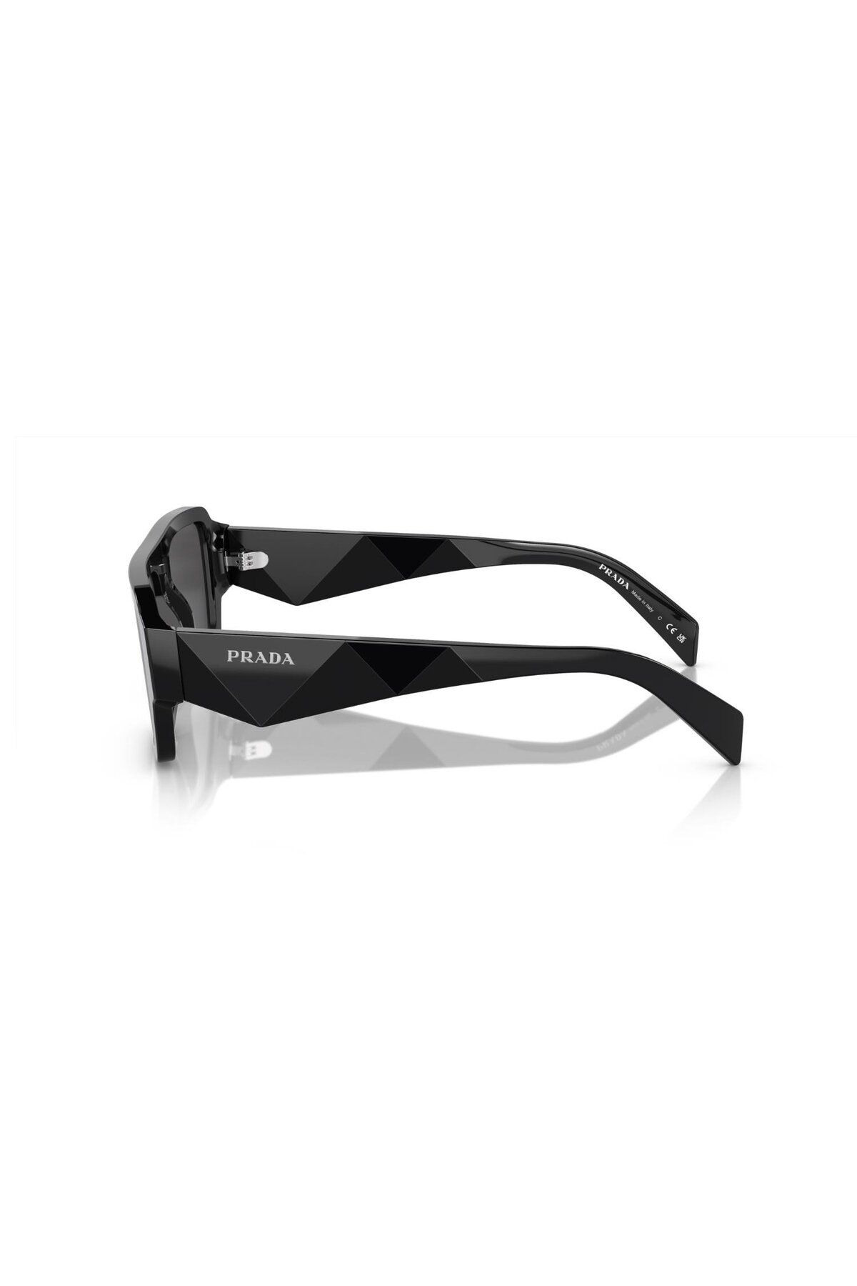 Prada-Pr A05s 16k08z 53 pánské obdélníkové sluneční brýle Black Bone 3